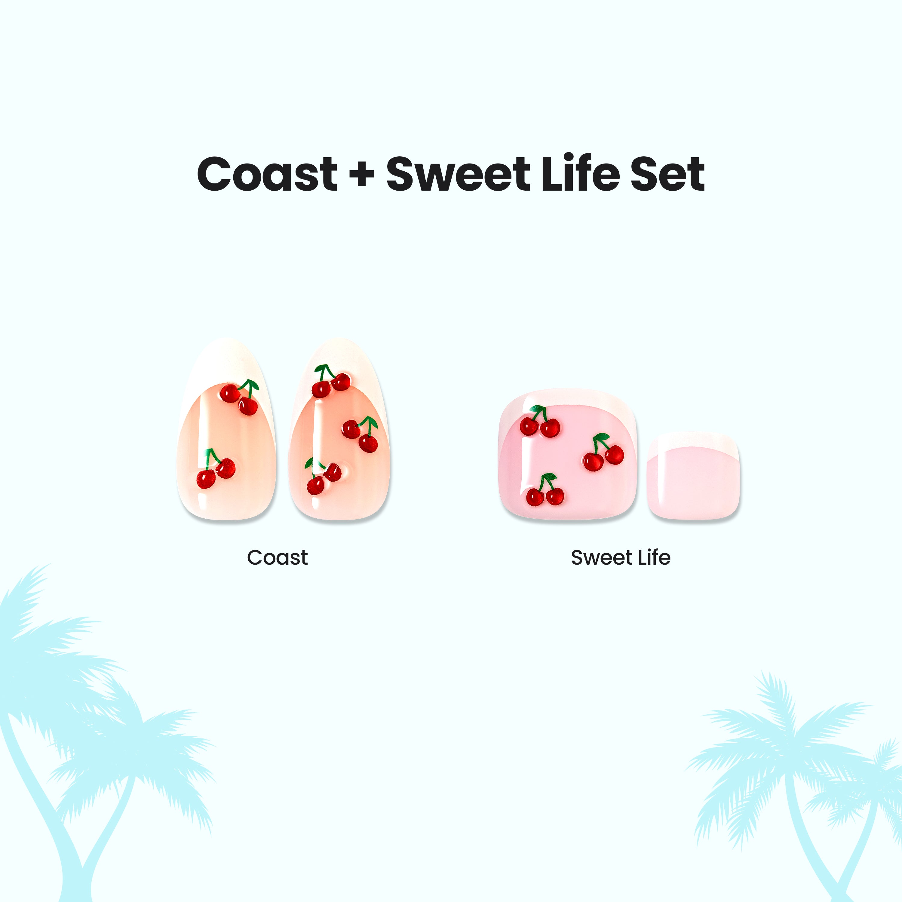 impress-coast-sweet-life-mani-pedi-bundle-press-on-nails-and-toenails-no-glue image 1