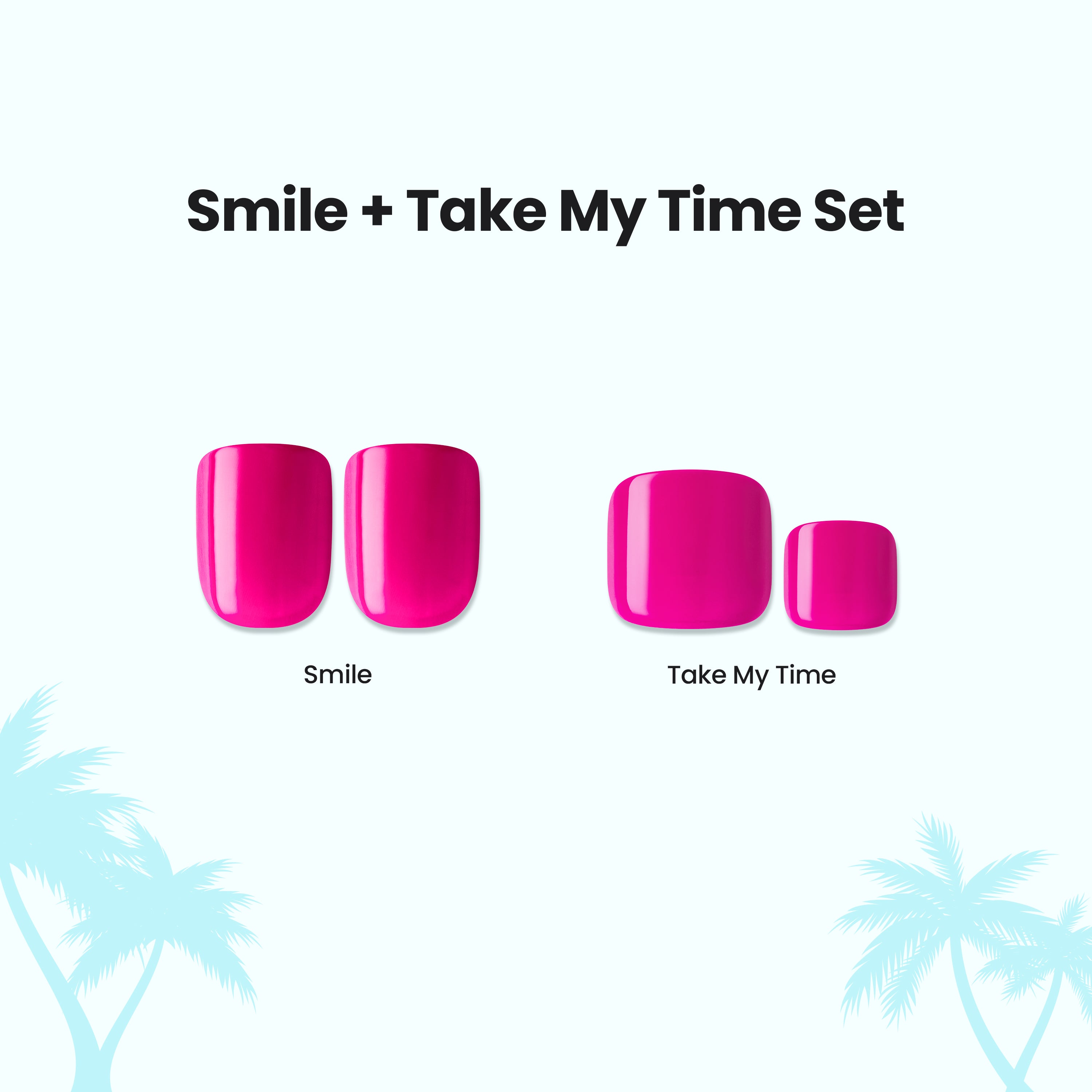 impress-press-on-mani-pedi-bundle-smile-take-my-time-solid-magenta-pink-includes image 1