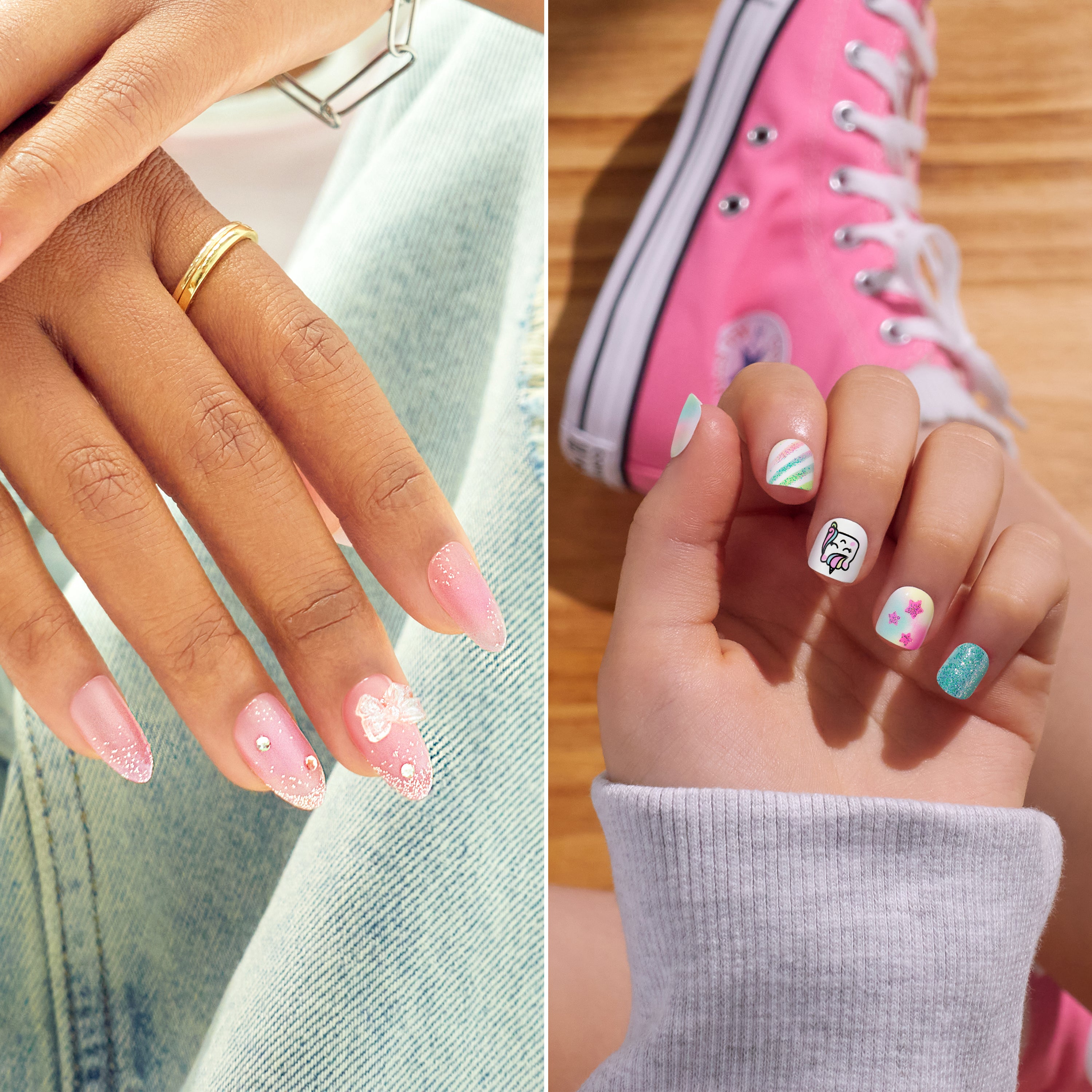 impress-press-on-mani-bundle-mommy-mini-mani-set-no-glue-pastel-designs-adults-k image 2