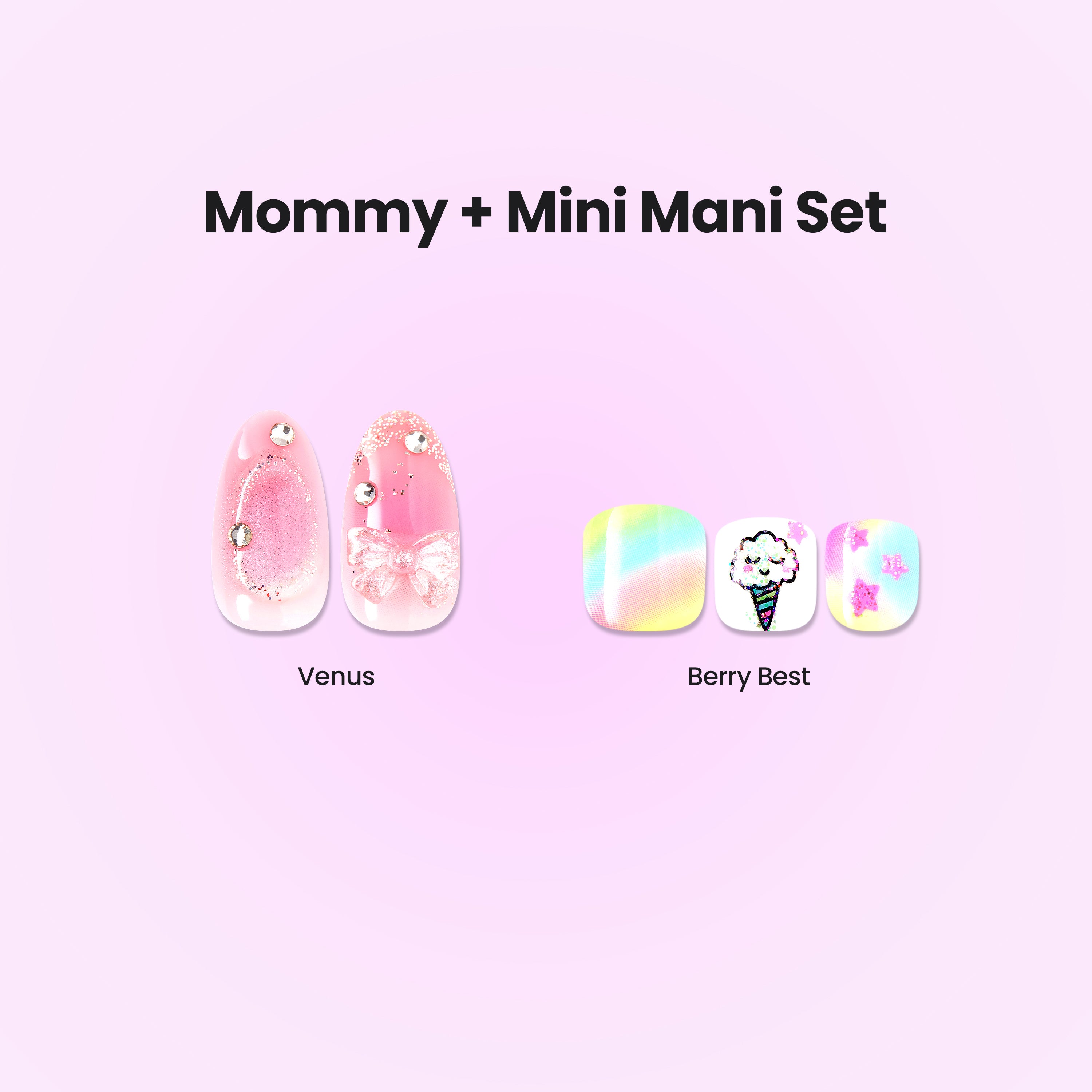 impress-press-on-mani-bundle-mommy-mini-mani-set-no-glue-pastel-designs-adults-k image 1