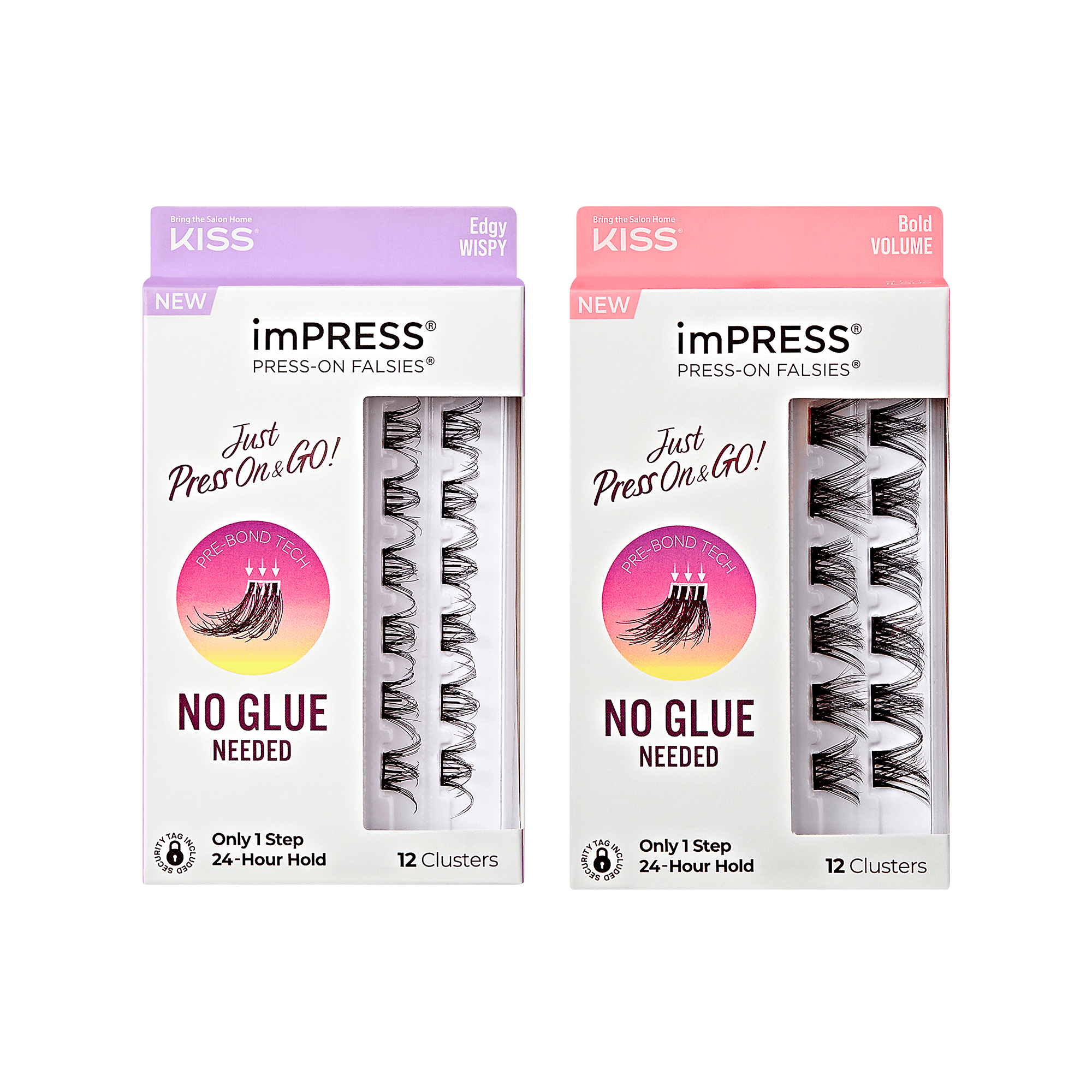 impress-press-on-falsies-bundle-wispy-to-wow-lash-duo-24-clusters-no-glue image 1