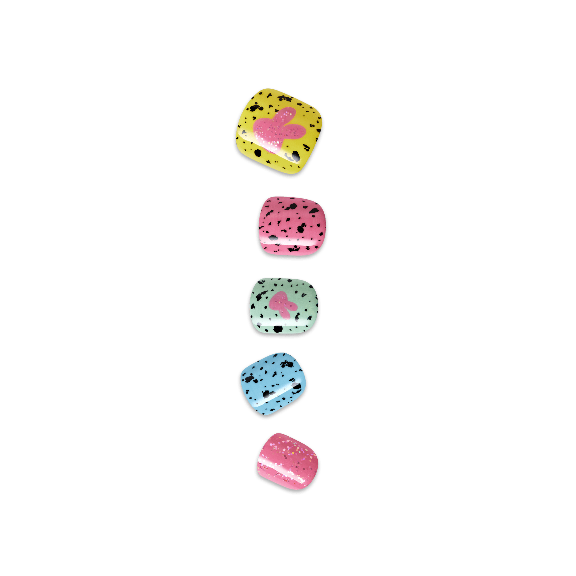 impress-kids-no-glue-fake-press-on-nails-fluffy-tails-design-multicolor-kids-squ image 1