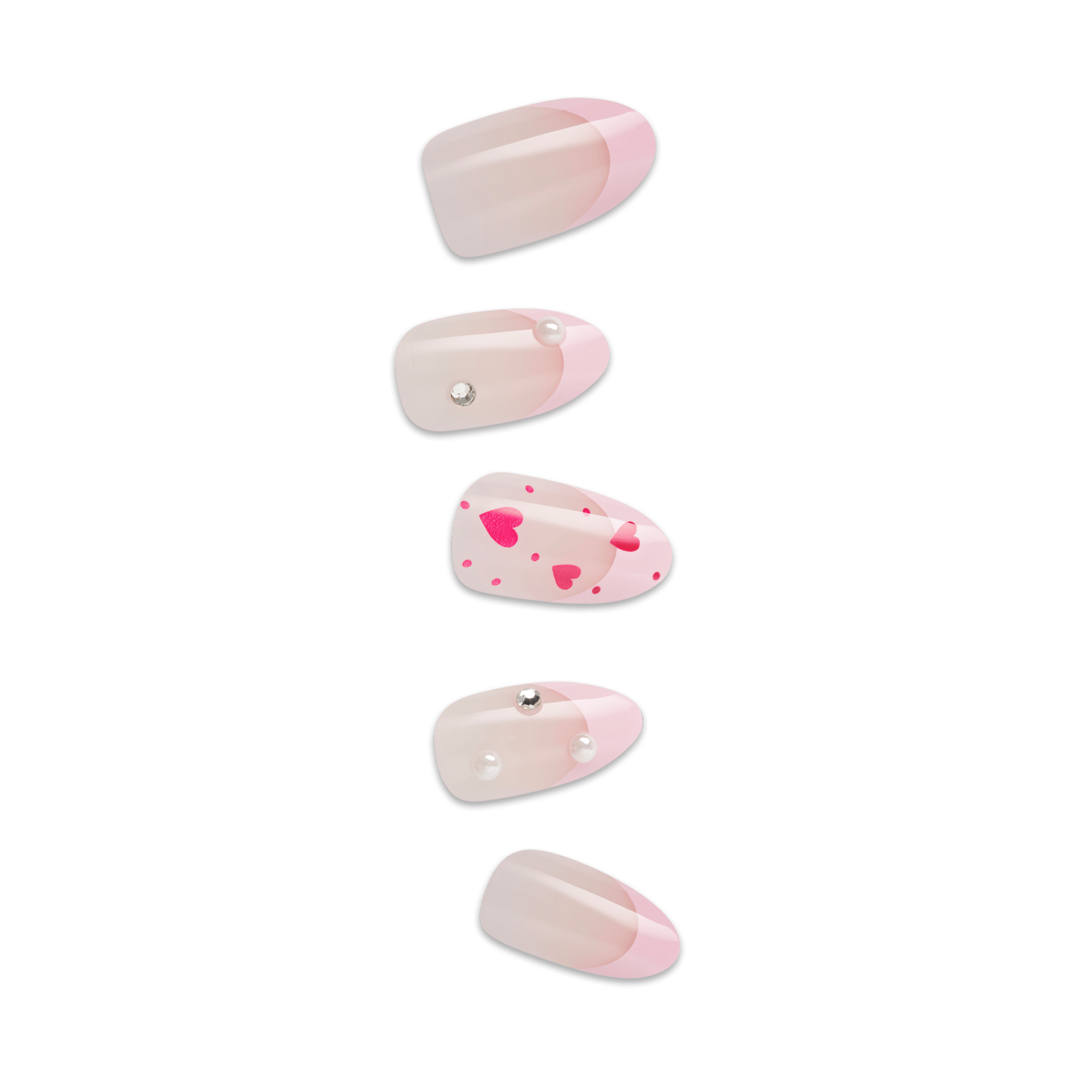 impress-still-the-one-no-glue-press-on-nails-3d-jewel-french-design-pink-medium- image 1