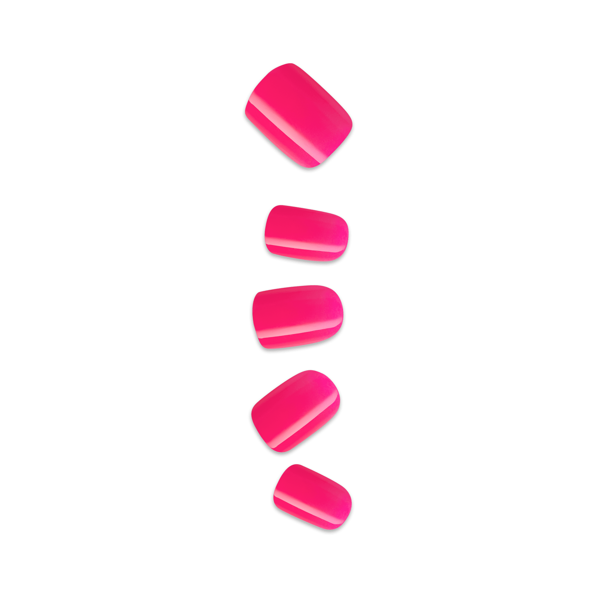 impress-color-no-glue-press-on-nails-melting-solid-pink-short-squoval-30-count image 1