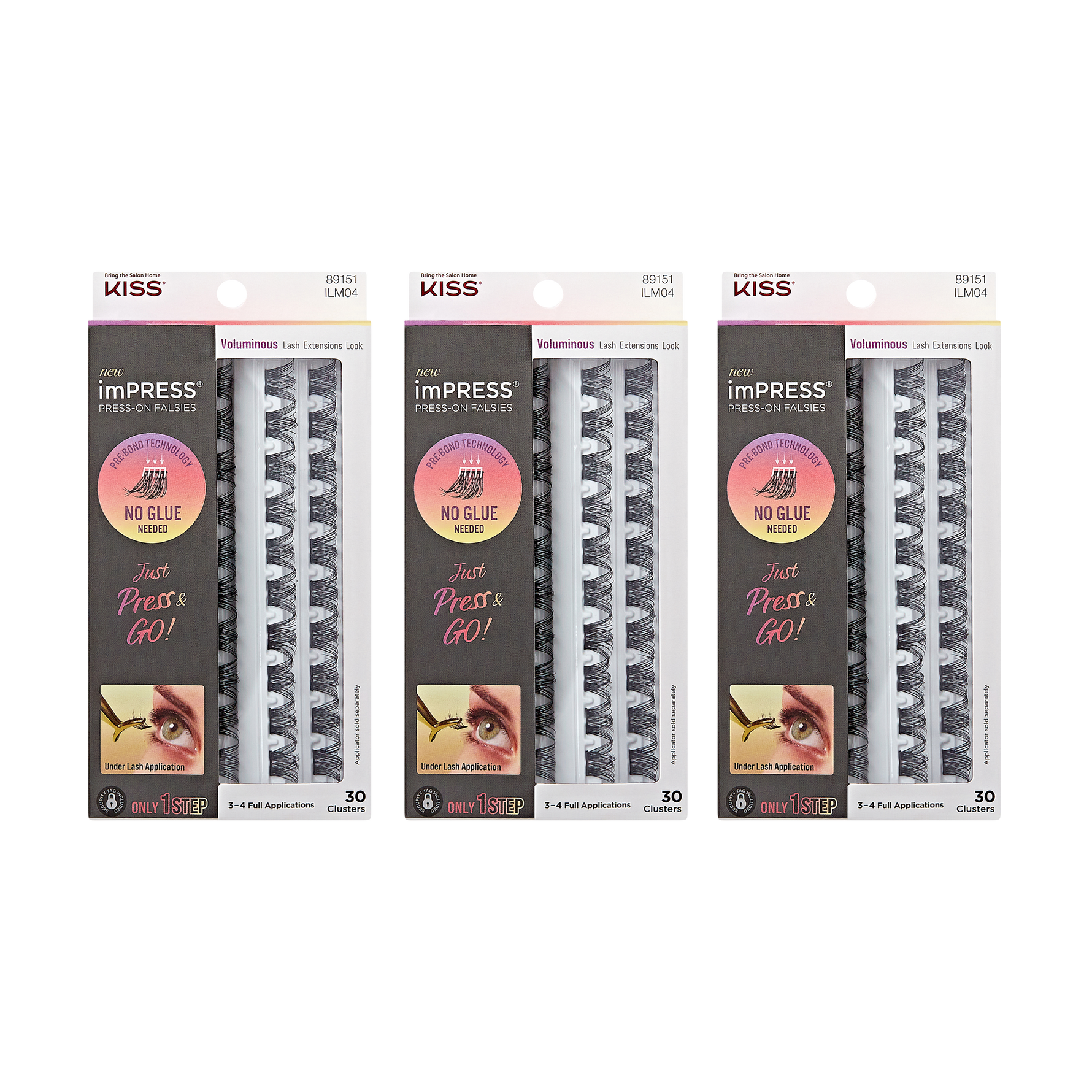 impress-press-on-falsies-3-pack-voluminous-clusters-bundle image 1