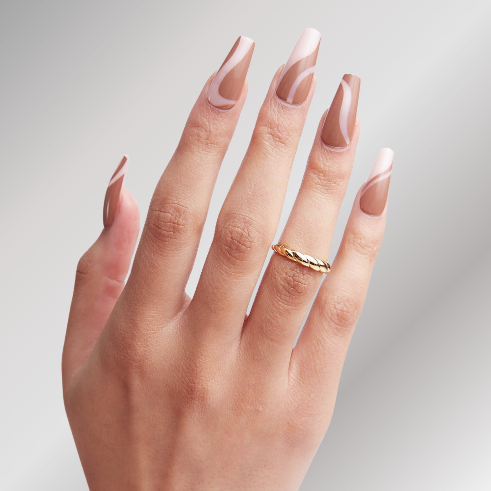 paintlab-latte-coffin-sleek-press-on-nails image 4