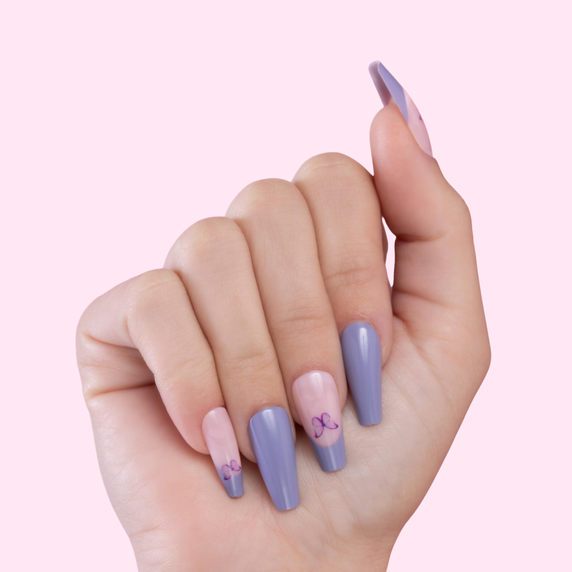 paintlab-lavender-butterfly-coffin-sleek-press-on-nails image 5