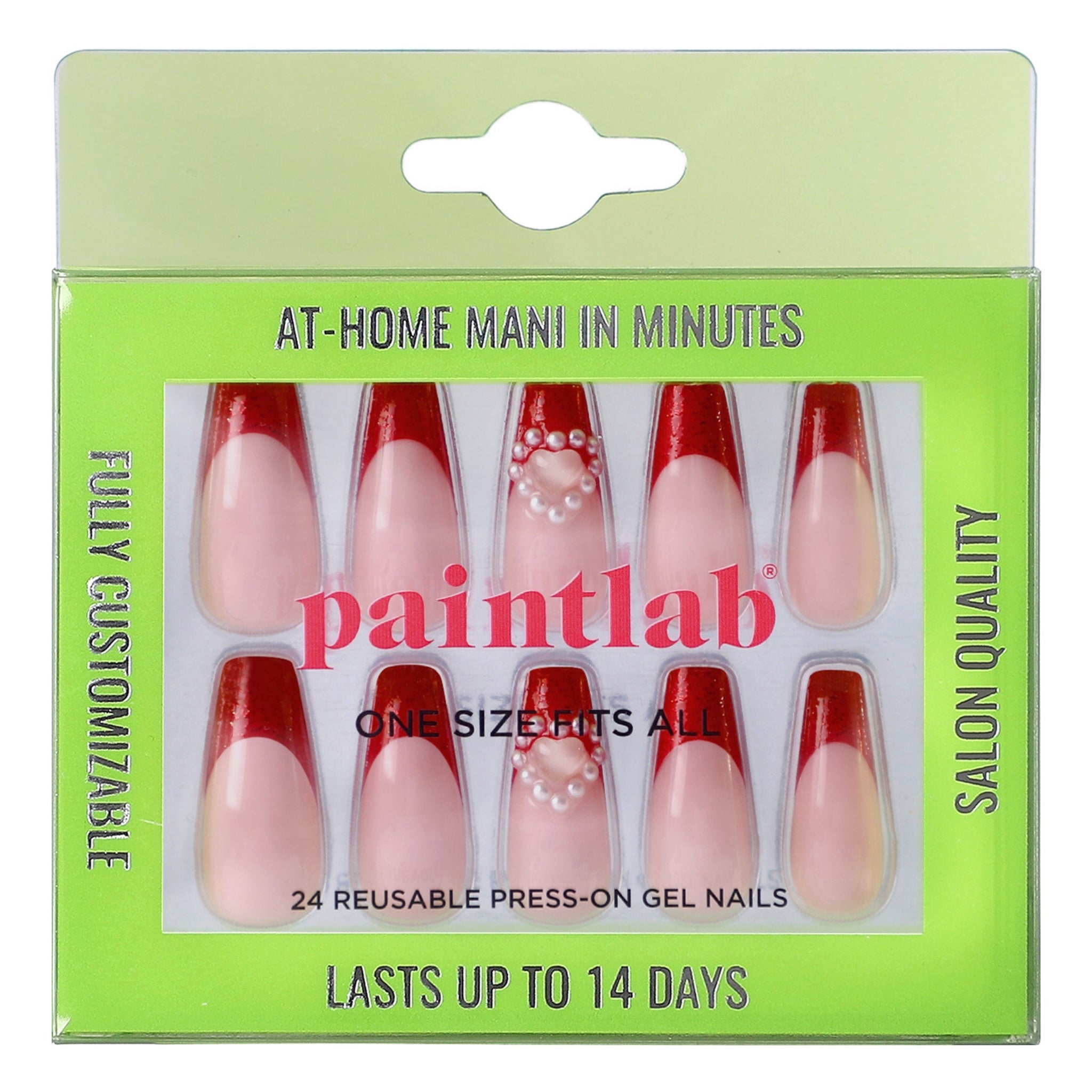 paintlab-lovely-red-coffin-press-on-nails-elegant-red-with-3d-accents image 1