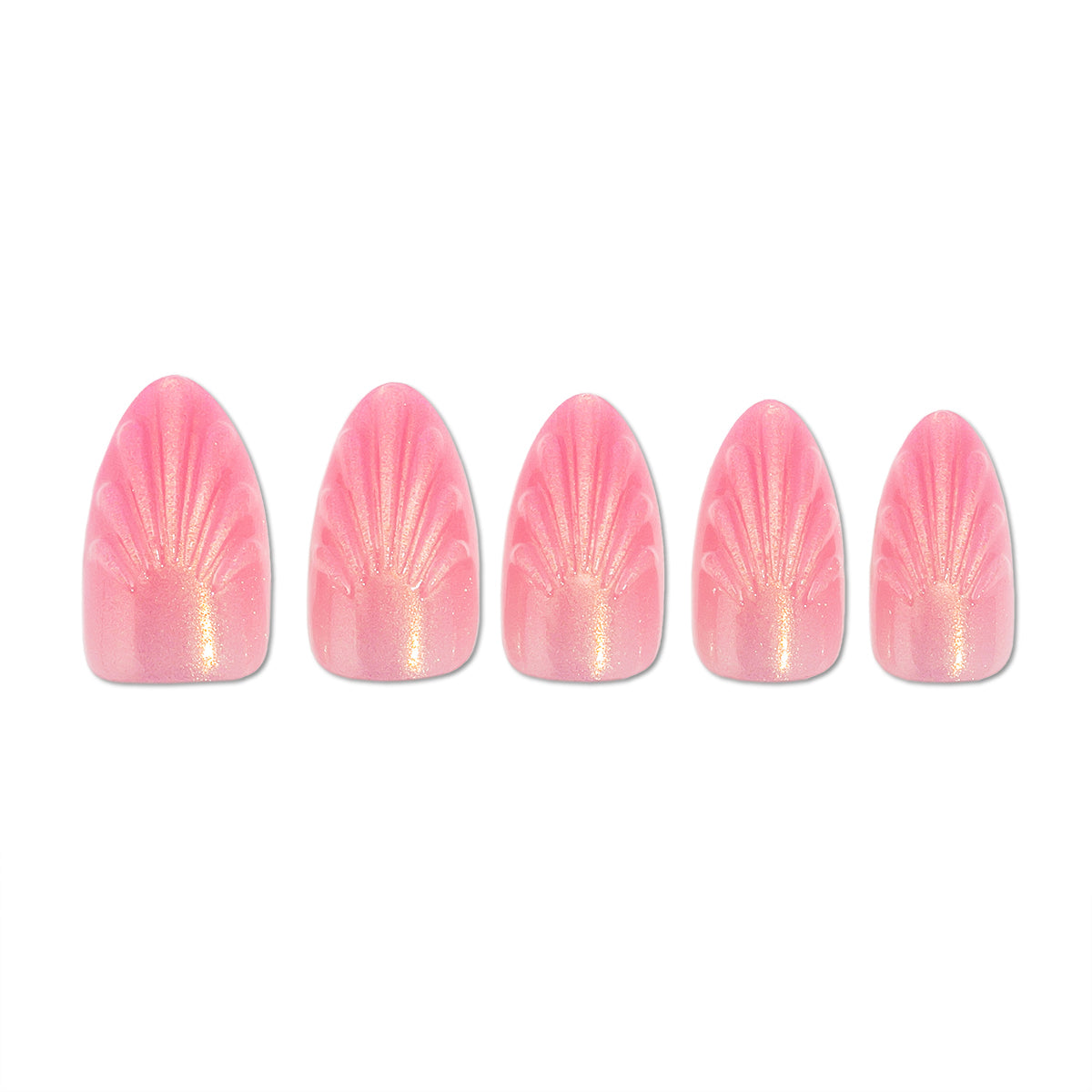 paintlab-mermaid-shell-short-almond-press-on-nails-iridescent-chrome-false-nails image 3