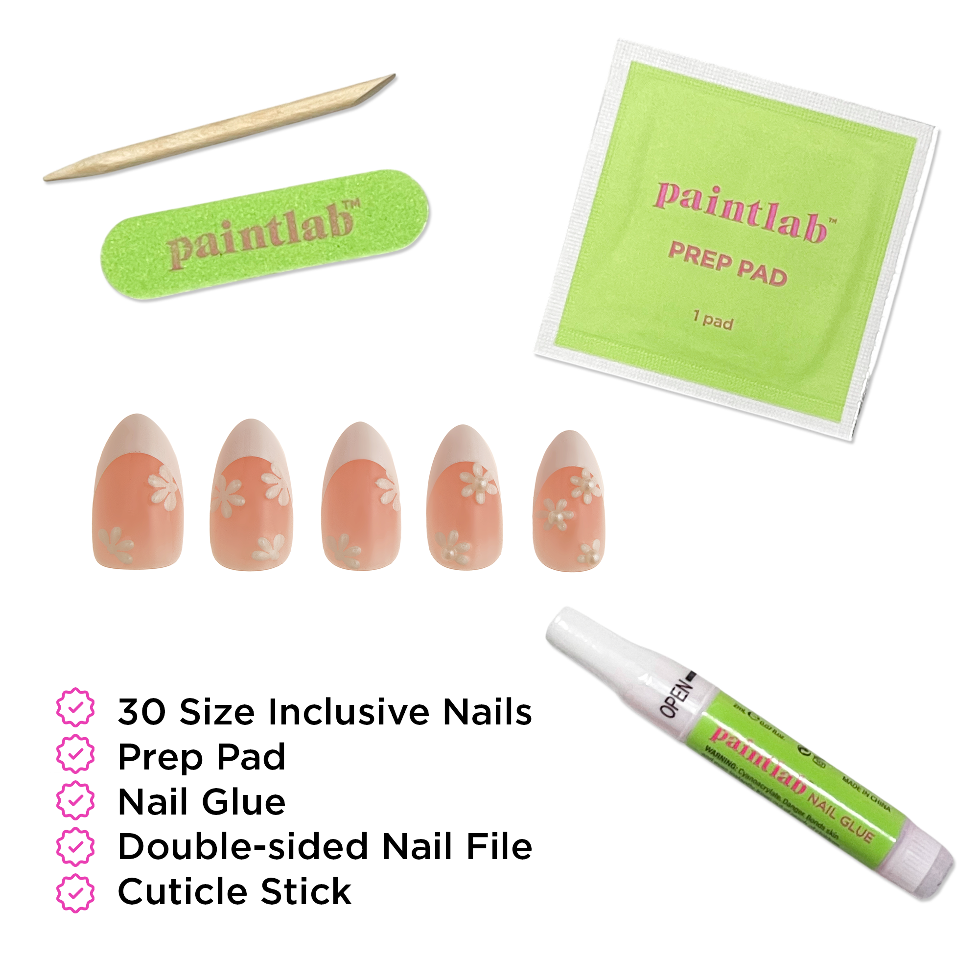 paintlab-miss-daisy-short-almond-press-on-nails image 4