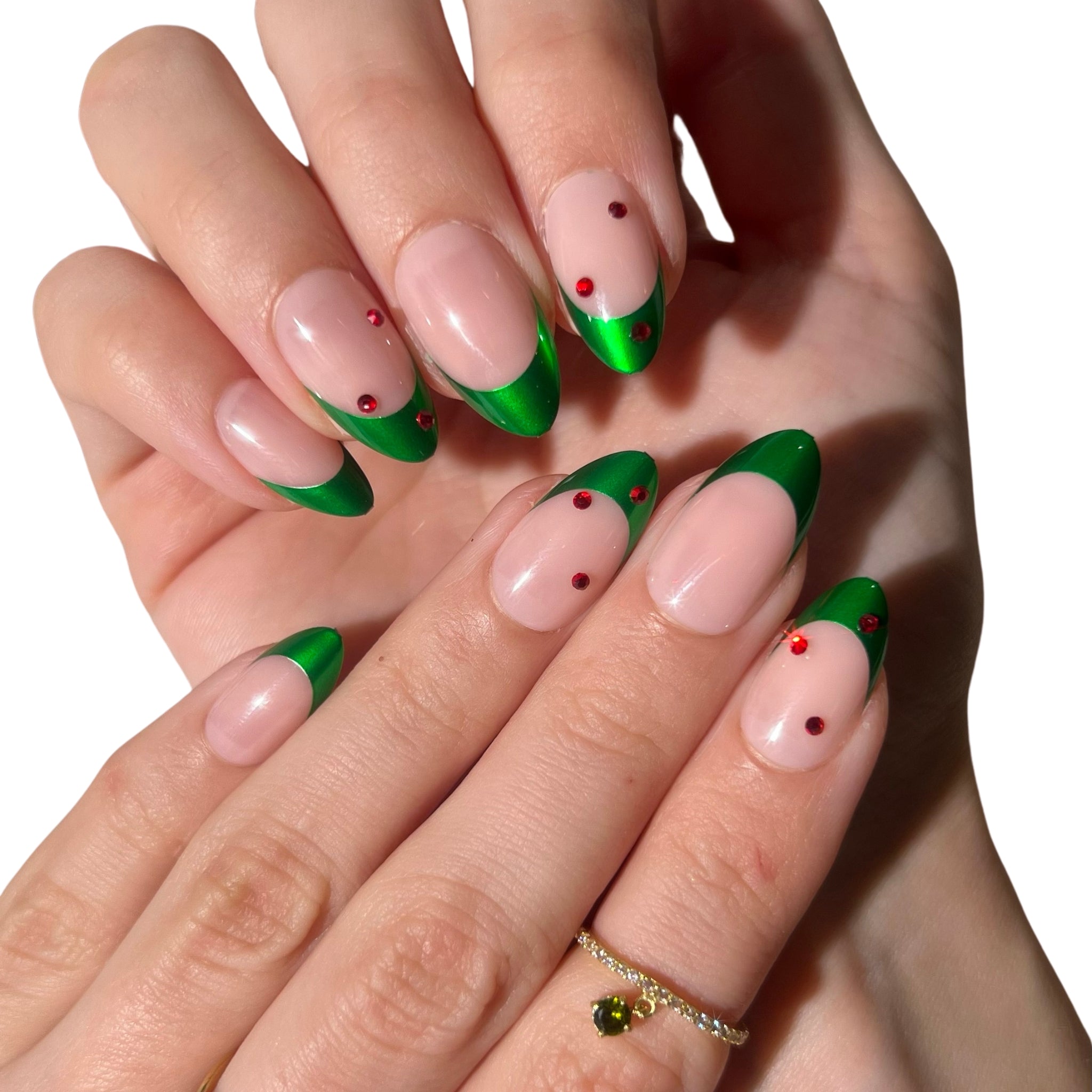 paintlab-mistletoe-short-almond-press-on-nails-festive-christmas-design image 2
