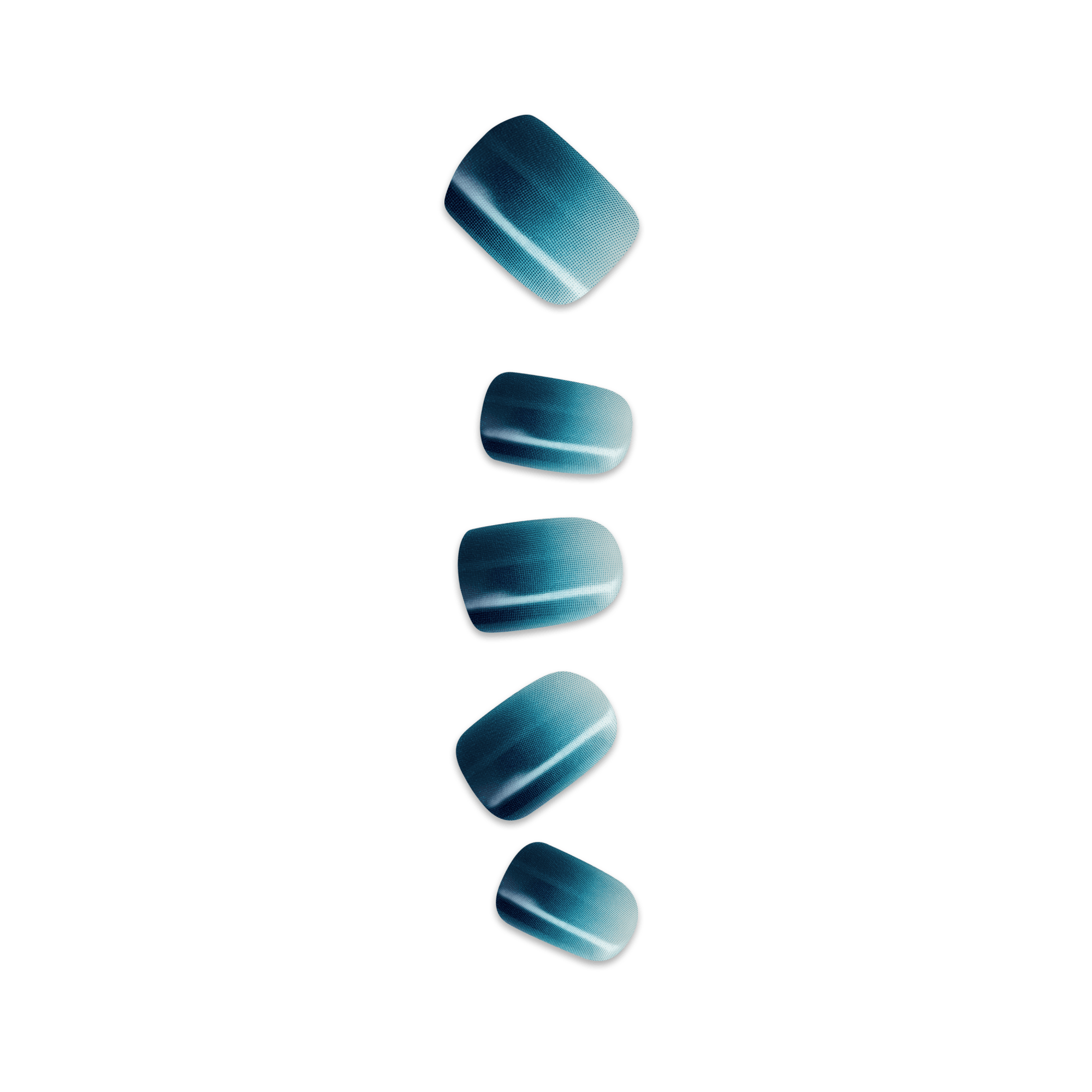 impress-velvet-breeze-no-glue-press-on-nails-solid-blue-short-squoval-manicure image 1