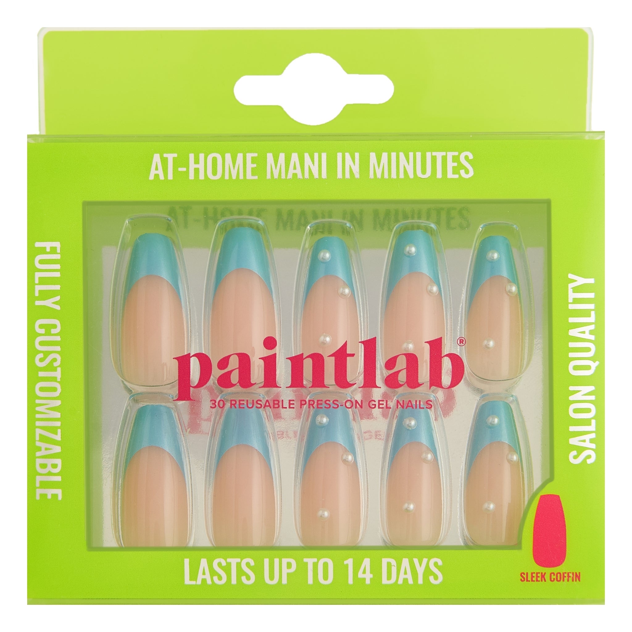 paintlab-moonlit-periwinkle-sleek-coffin-press-on-nails-bridal-3d-accent-french- image 1