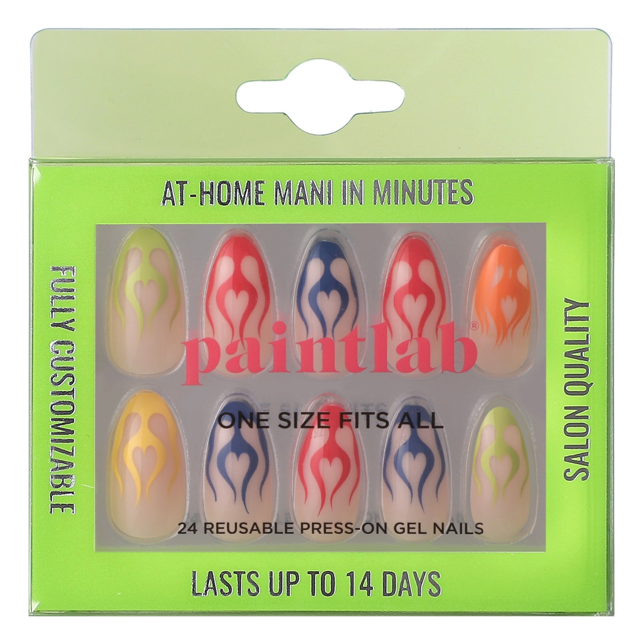 paintlab-multi-flame-almond-press-on-nails image 1
