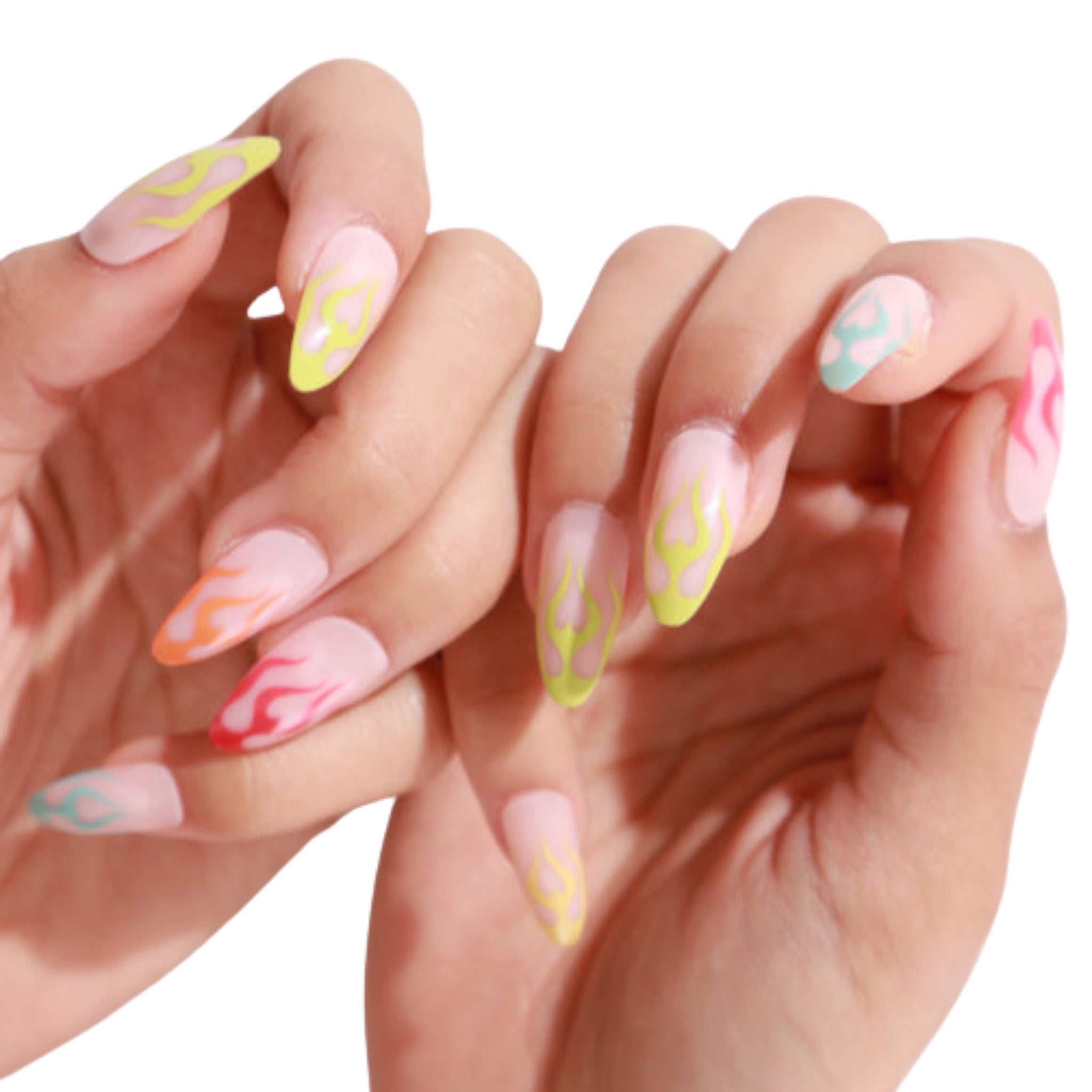 paintlab-multi-flame-almond-press-on-nails image 2