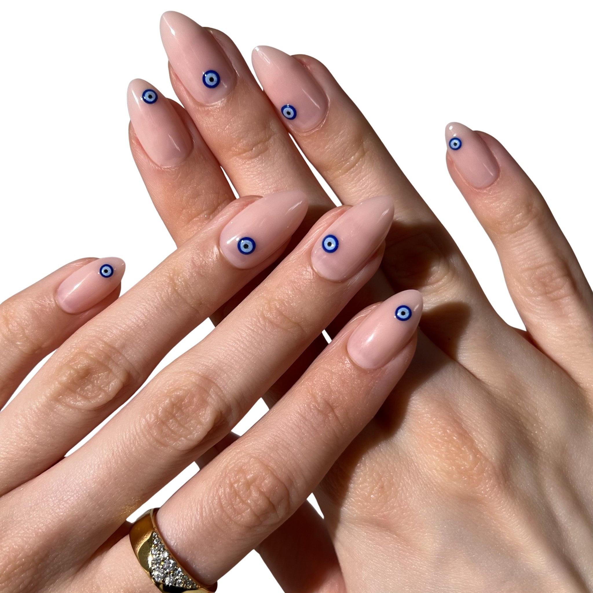 paintlab-mykonos-luxe-short-almond-press-on-nails-mediterranean-white-blue-desig image 2