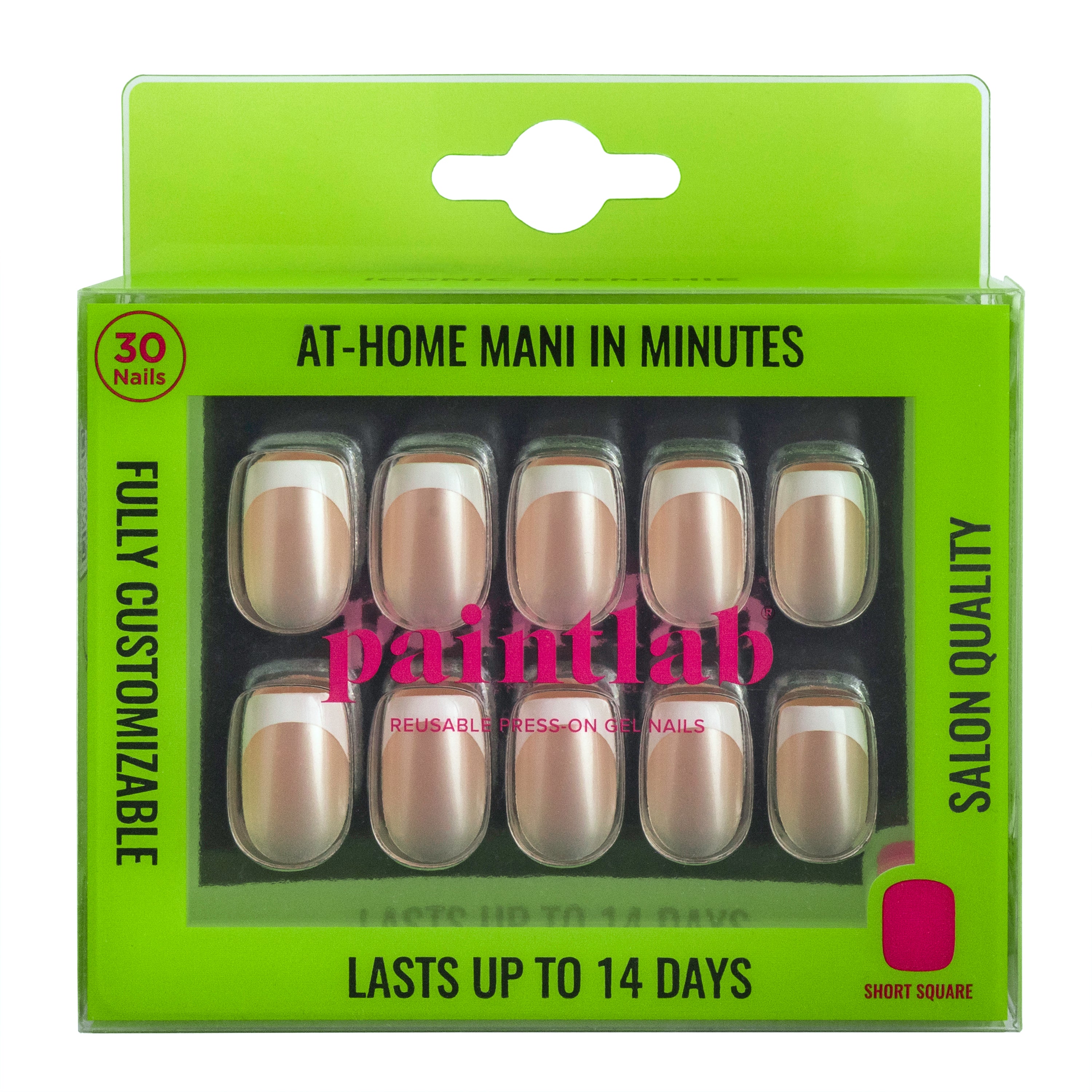 paintlab-iconic-frenchie-short-square-press-on-nails-classic-french-manicure image 1