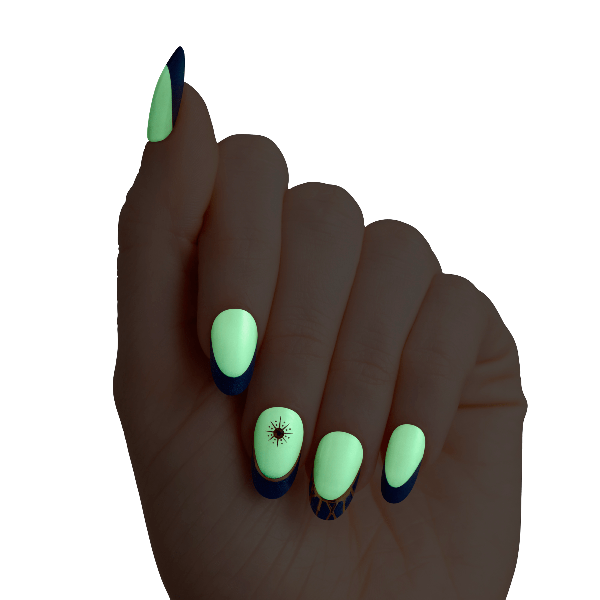impress-x-wicked-for-good-wickedly-brave-press-on-nails-glow-in-the-dark-french- image 6