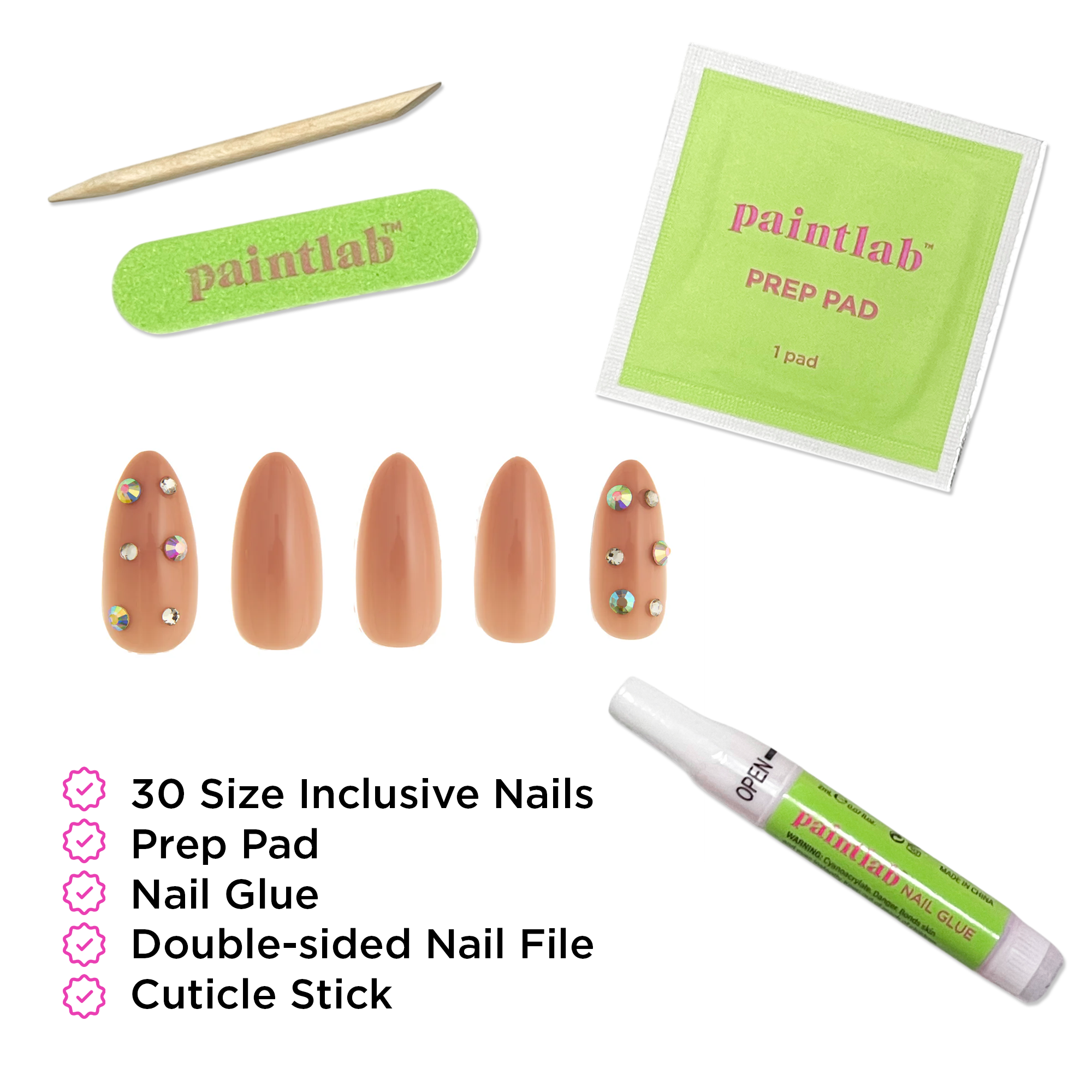 paintlab-nude-diamonds-almond-press-on-nails-with-3d-embellishments image 4