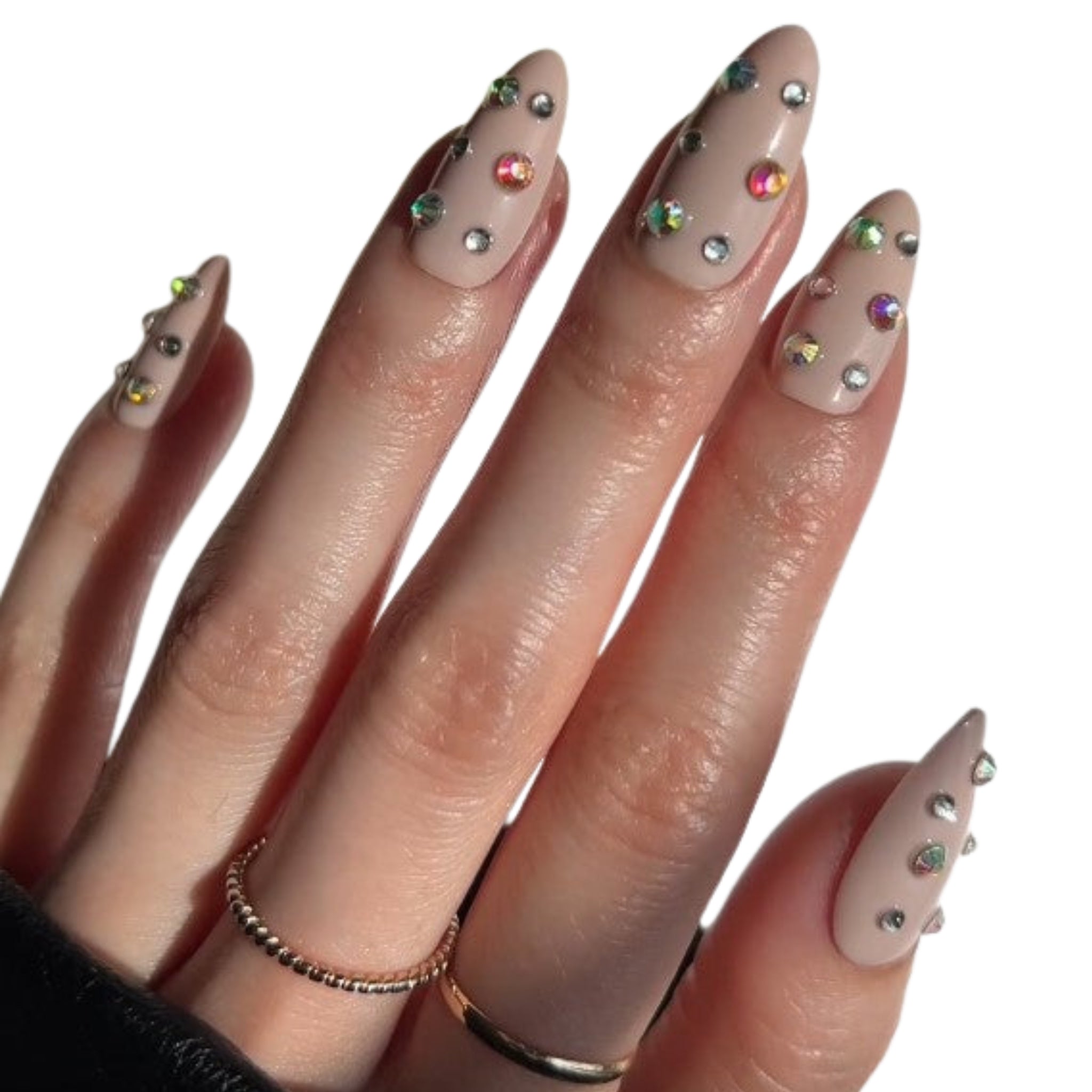 paintlab-nude-glitz-almond-press-on-nails image 2