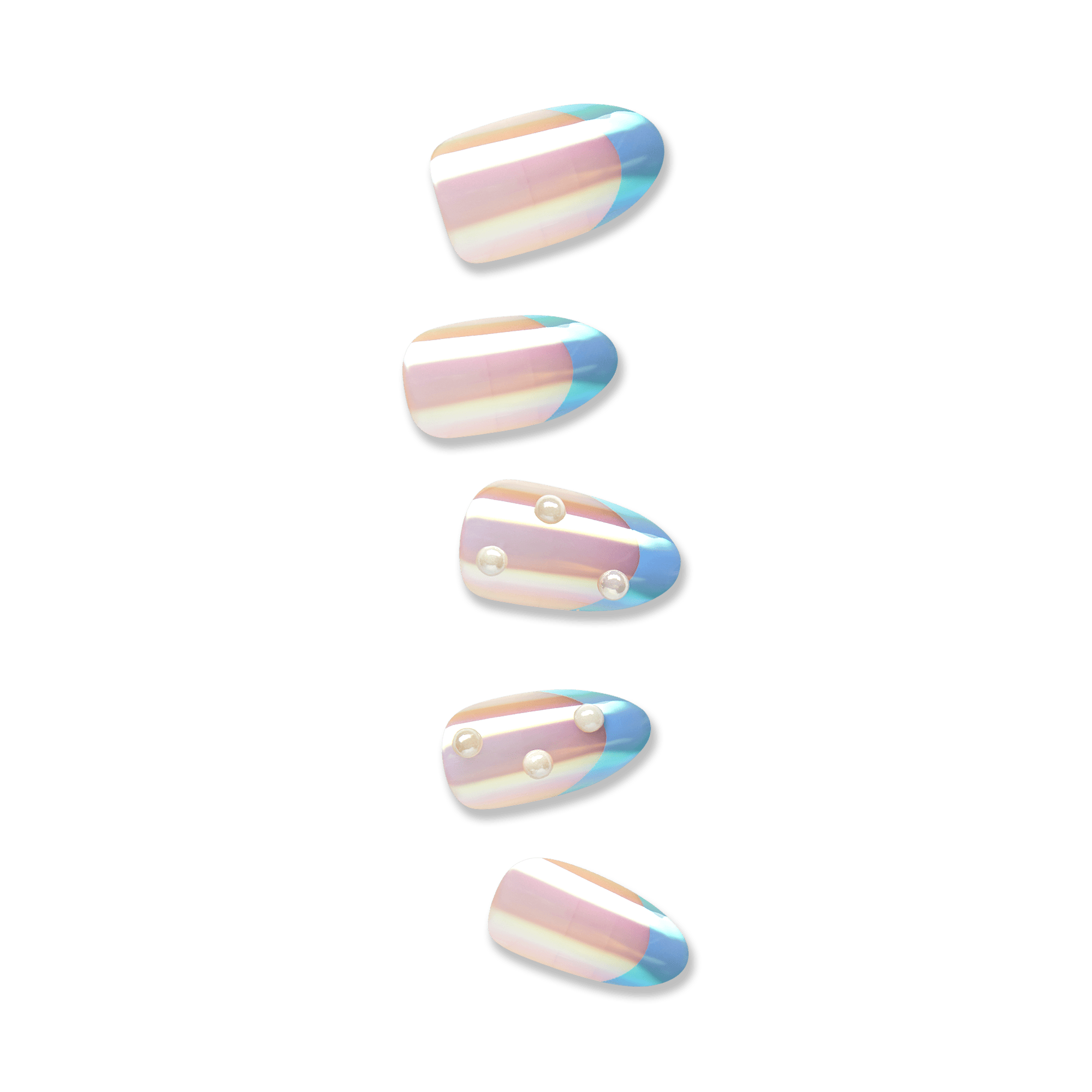 impress-premium-no-glue-press-on-nails-best-life-3d-jewel-french-metallic-blue-m image 1