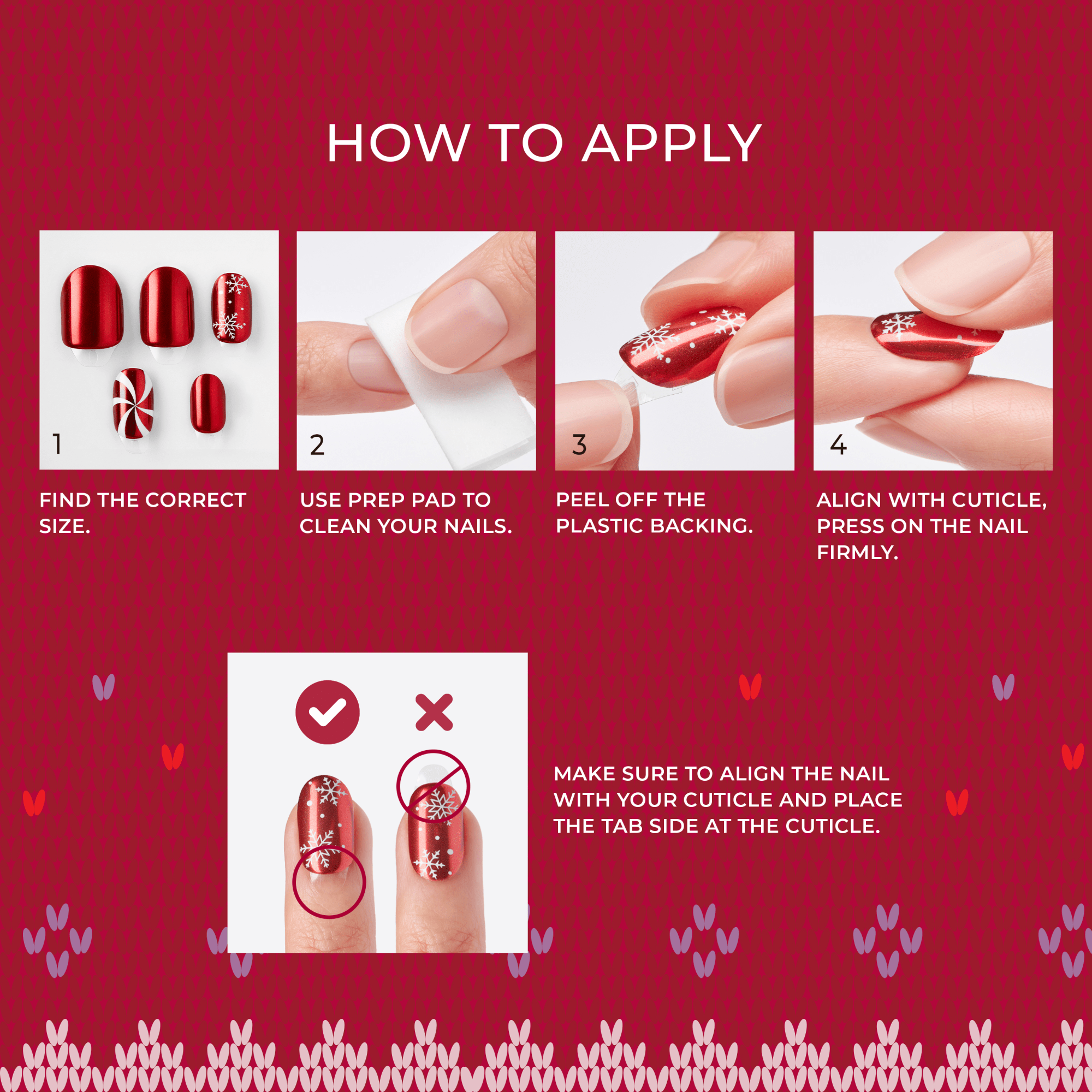 impress-holiday-design-press-on-nails-mistletoe-kiss-brown-short-squoval-gems-sp image 7