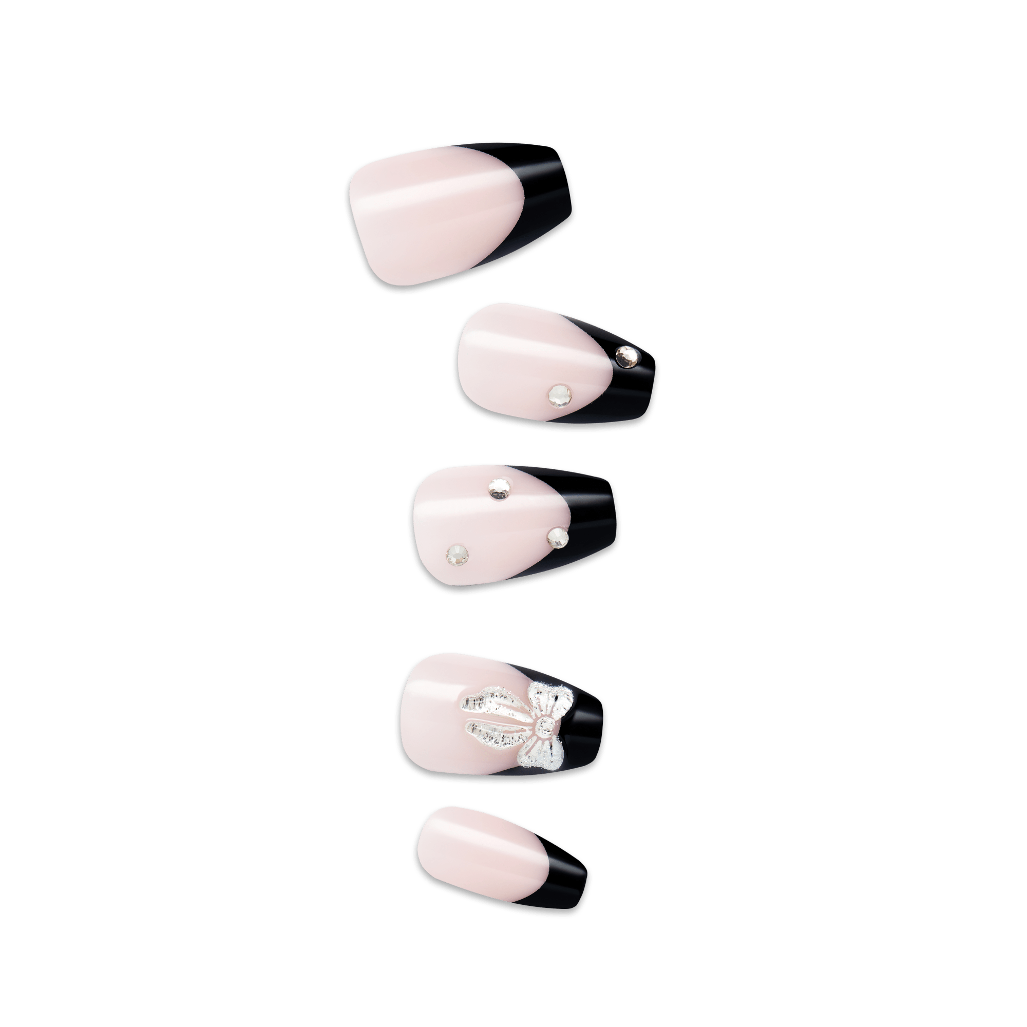 impress-by-the-river-3d-jewel-french-press-on-nails-black-medium-coffin-30-count image 1
