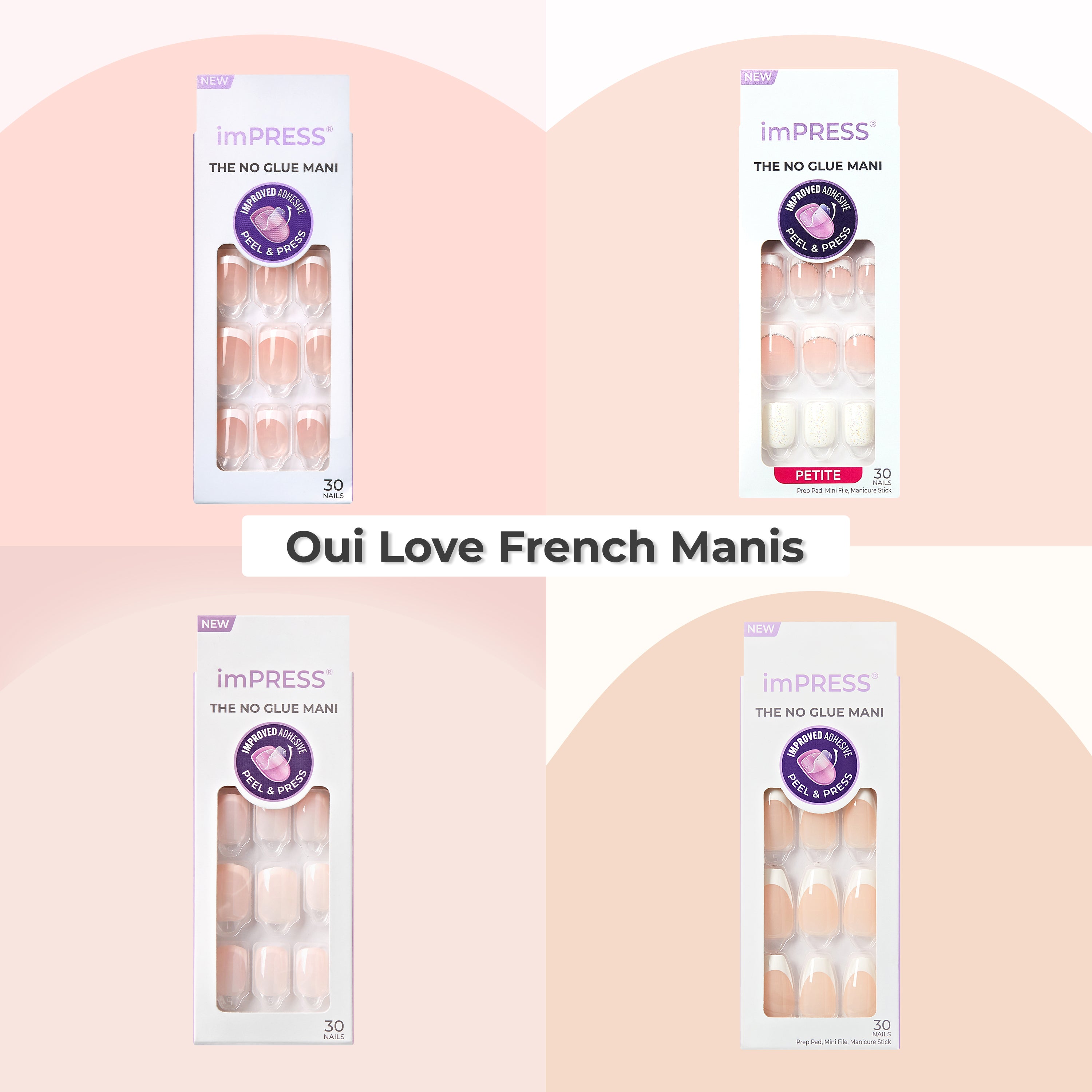 impress-oui-love-french-manis-bundle-4-french-tip-press-on-nail-kits-no-glue image 1