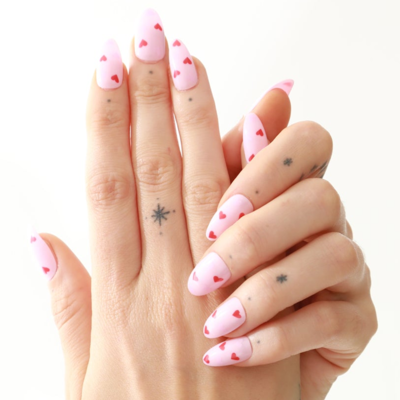 paintlab-red-hearts-almond-press-on-nails-with-romantic-red-heart-print image 2
