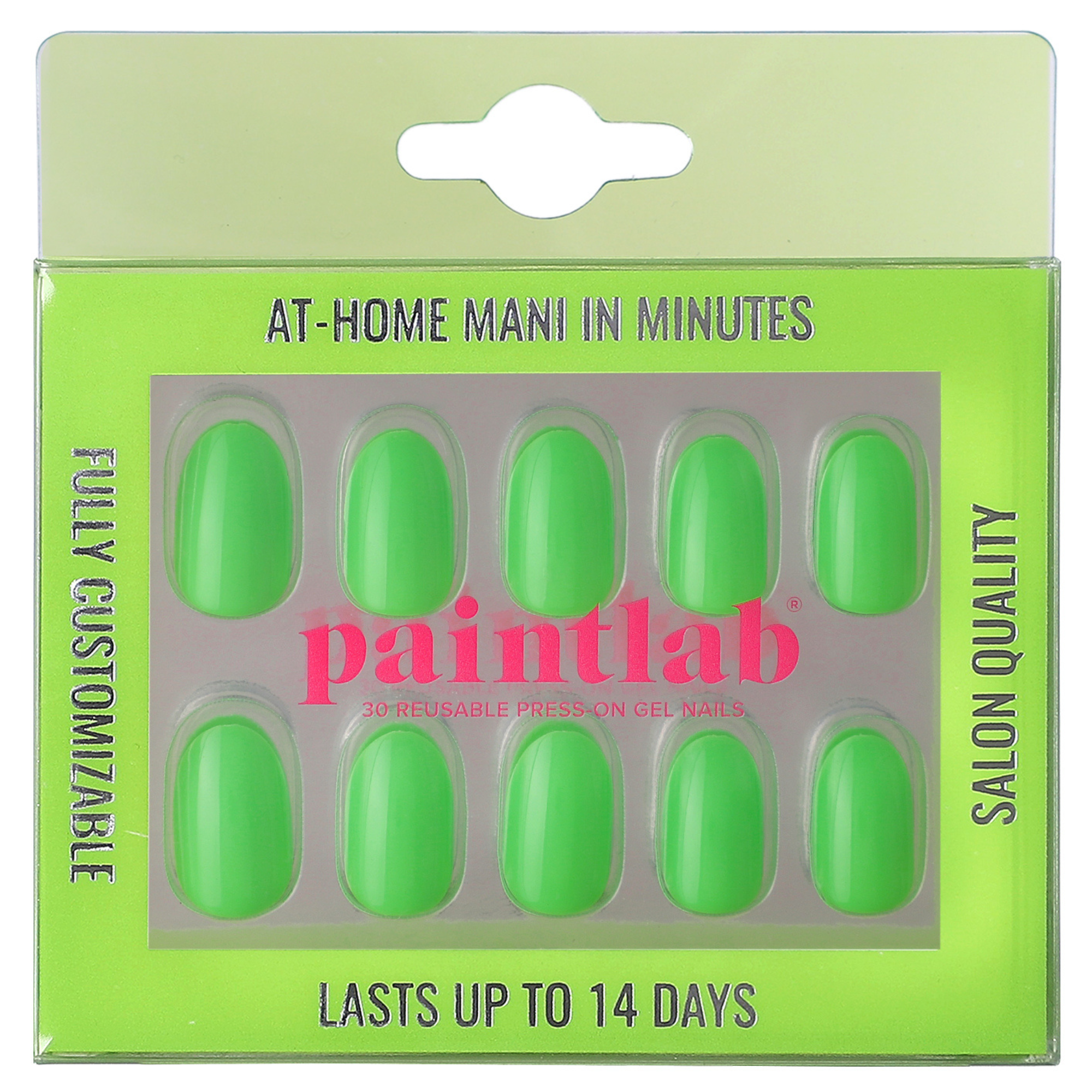 paintlab-neon-green-oval-press-on-nails image 1