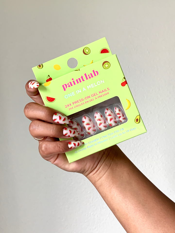 paintlab-one-in-a-melon-almond-press-on-nails-watermelon-summer-design image 4