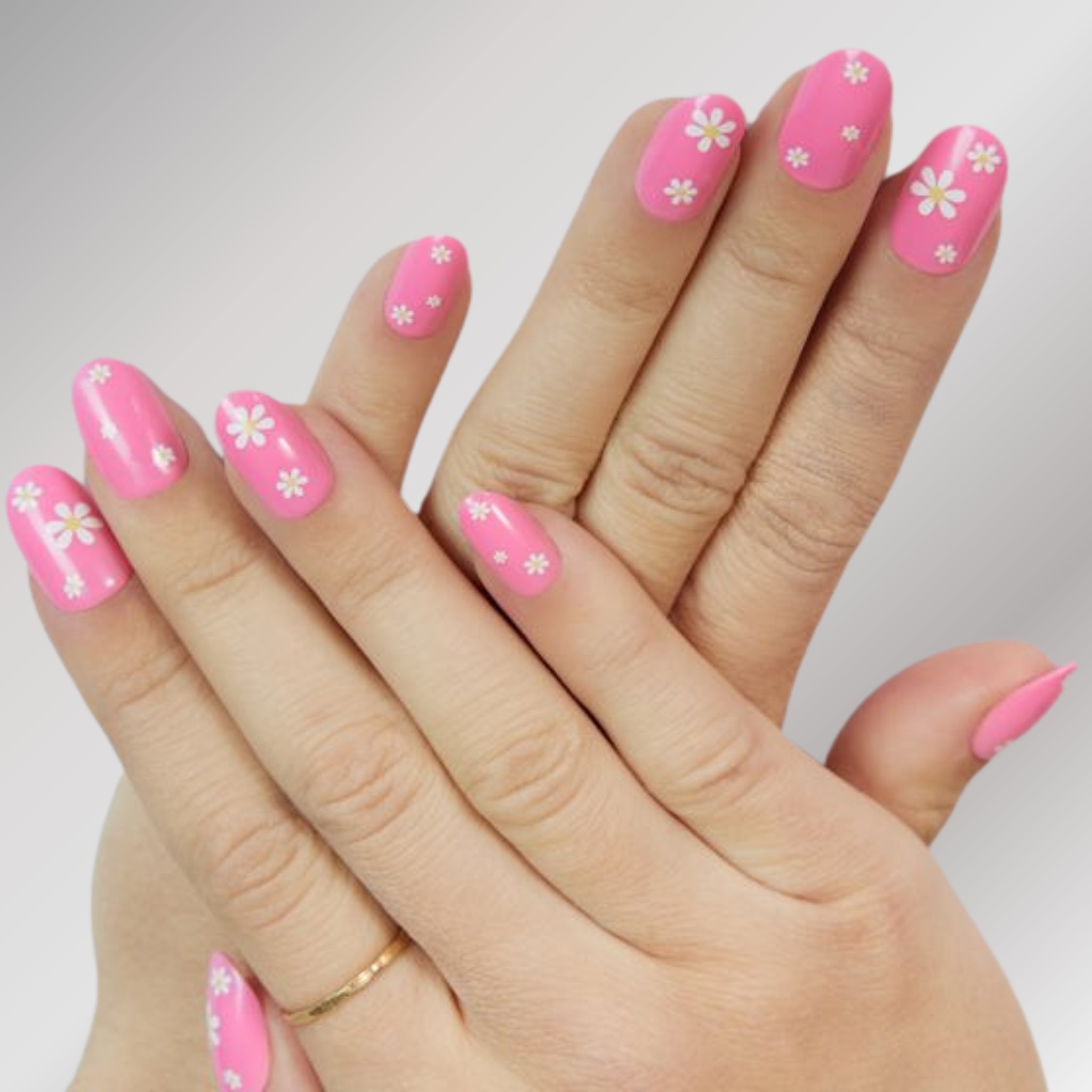 paintlab-pink-daisy-ii-oval-press-on-nails image 4