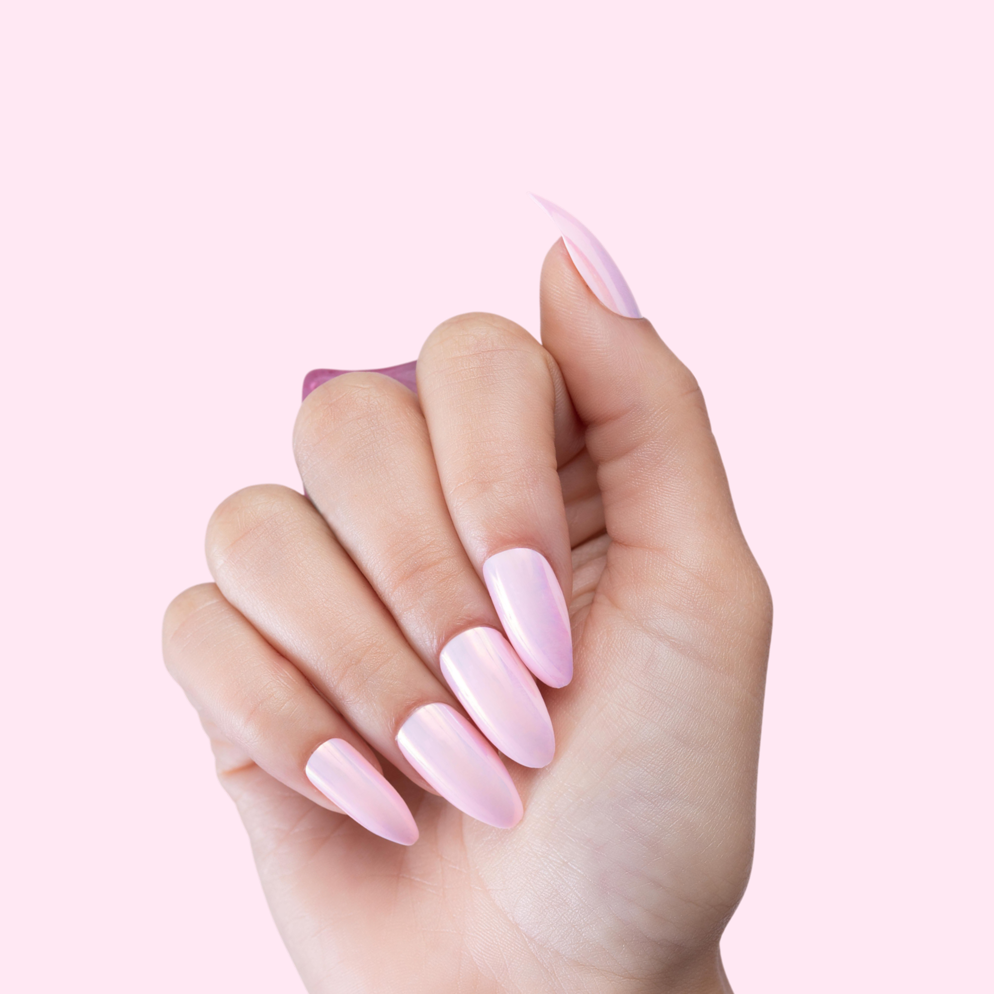 paintlab-pink-glazed-almond-press-on-nails-sheer-glazed-donut-finish image 5