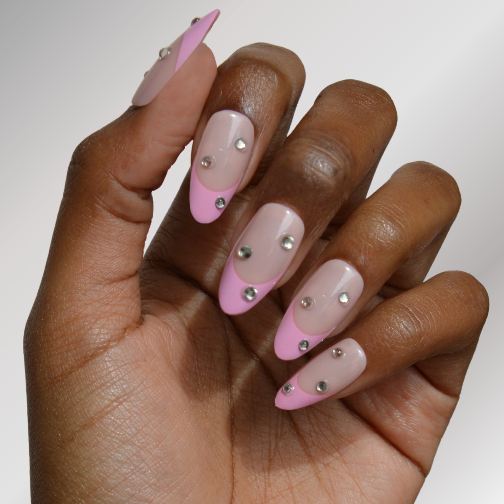 paintlab-pink-velvet-almond-press-on-nails-luxurious-matte-velvet-finish-with-3d image 4