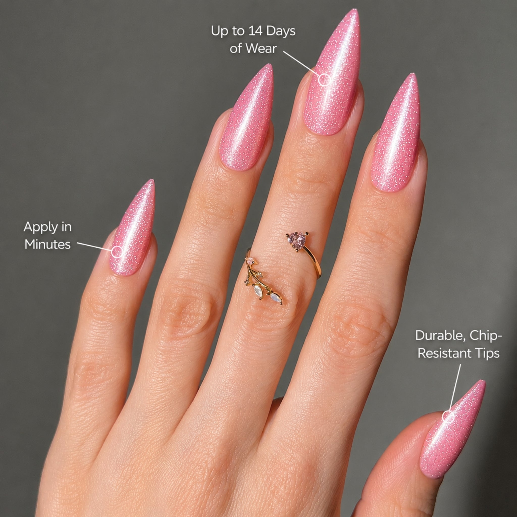 paintlab-pink-glitter-stiletto-press-on-nails image 2