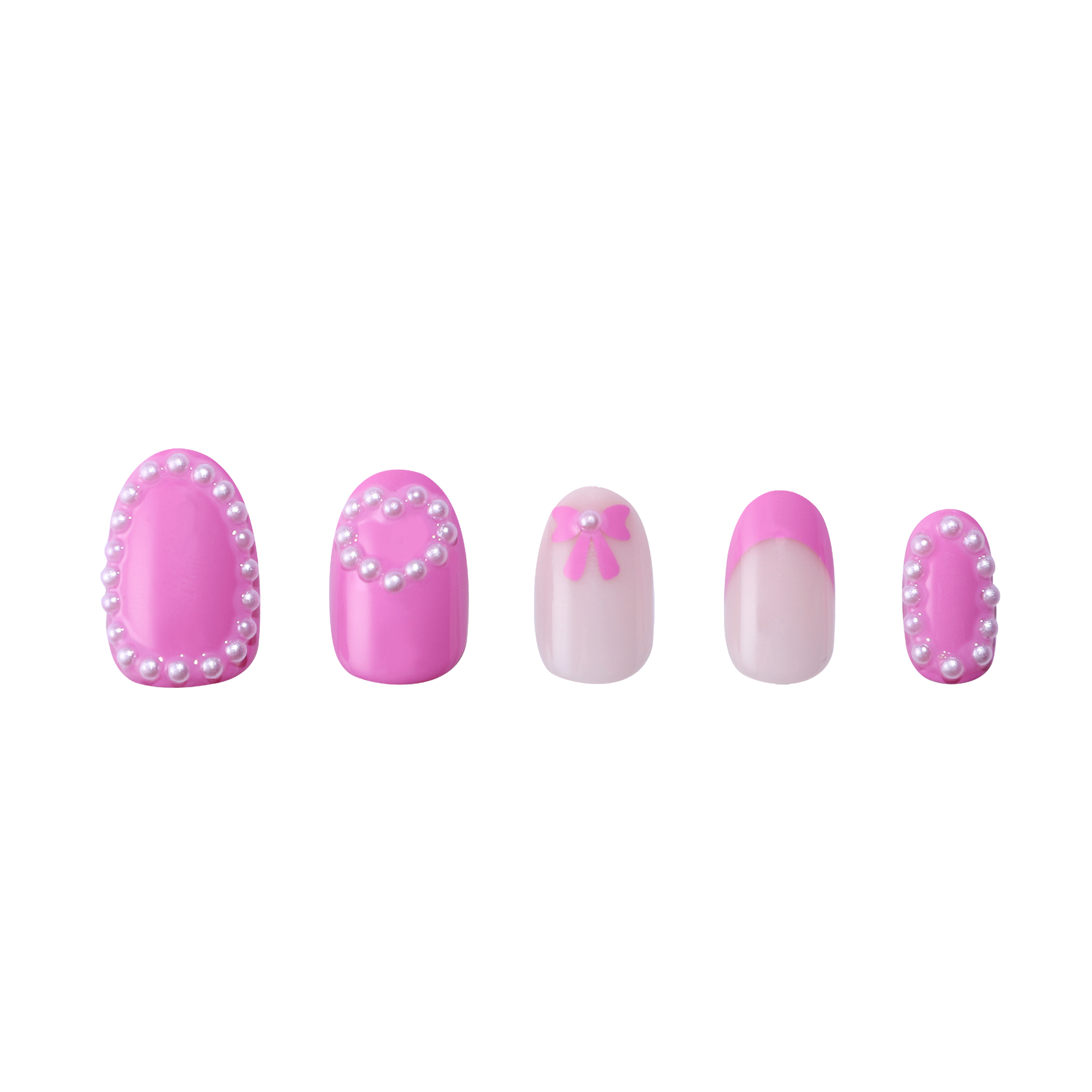 paintlab-pink-romance-oval-press-on-nails-romantic-french-tip-false-nails image 3