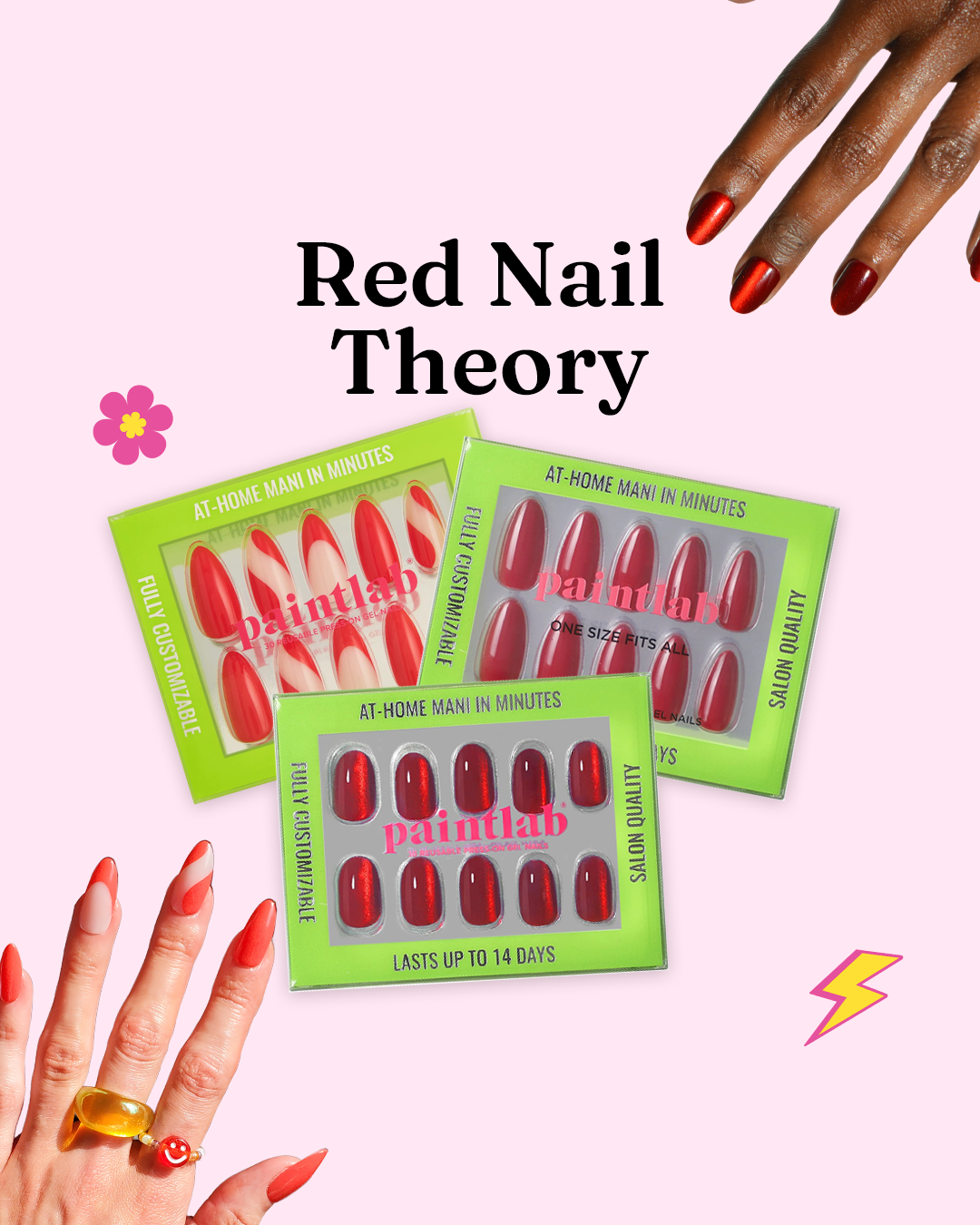 paintlab-red-nail-theory-press-on-nails-with-bonus-kit image 1
