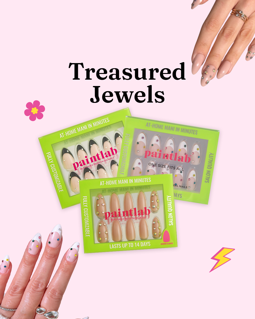 paintlab-treasured-jewels-3d-press-on-nails-with-free-bonuses image 1