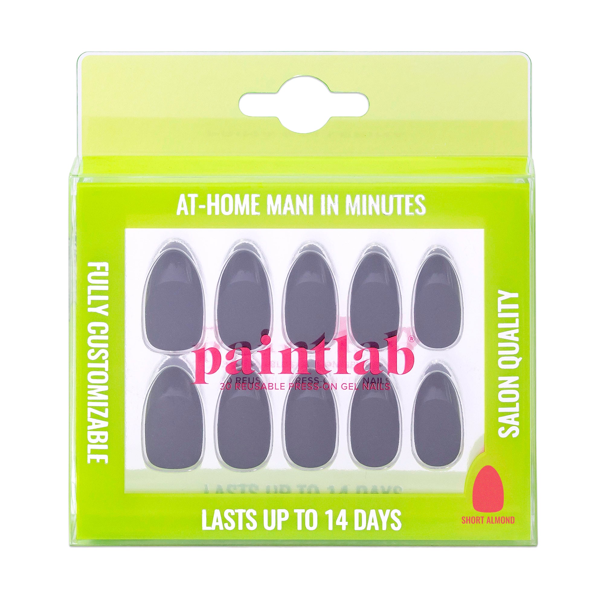 paintlab-noir-matte-almond-press-on-nails-velvety-matte-black-short-almond-false image 1