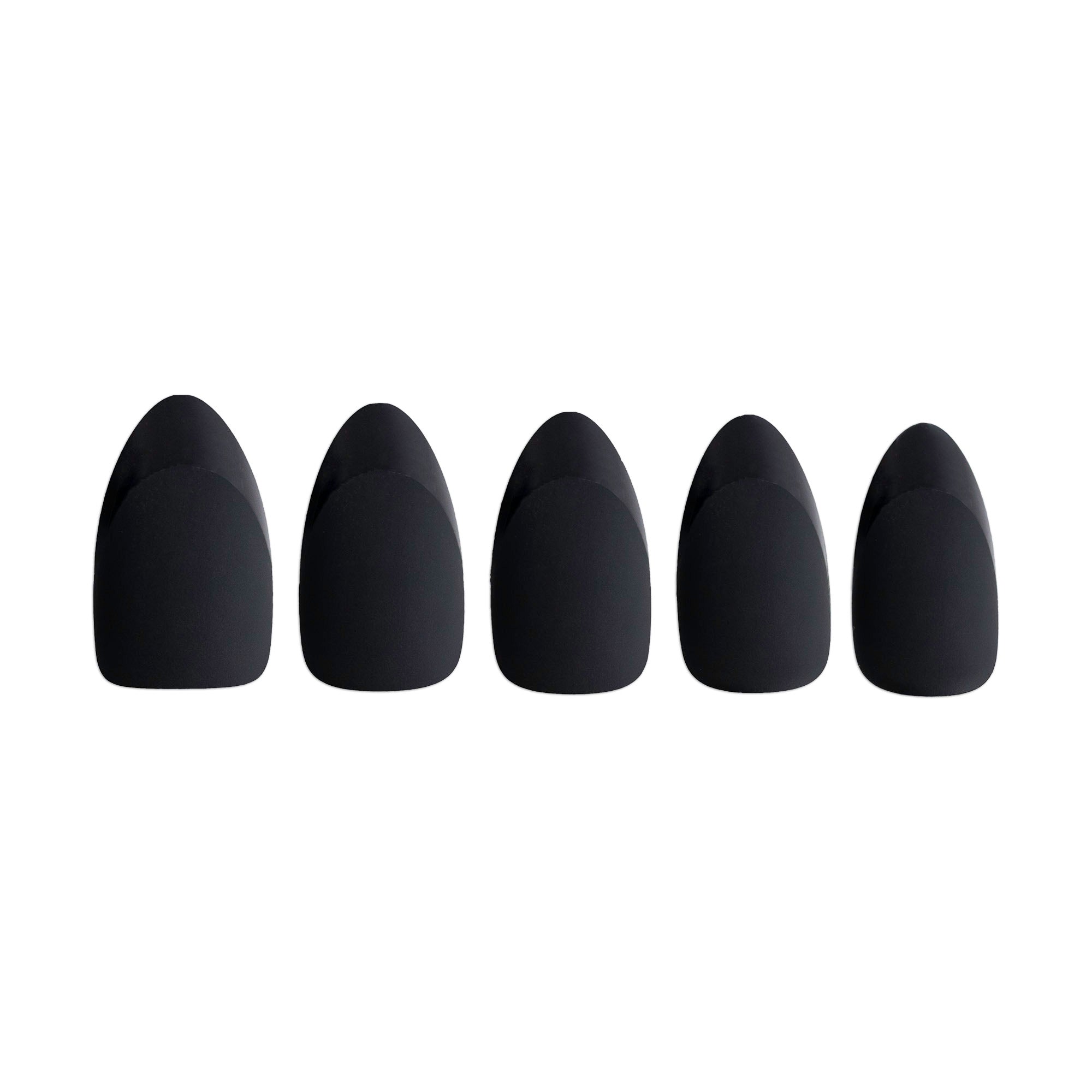 paintlab-noir-matte-almond-press-on-nails-velvety-matte-black-short-almond-false image 3