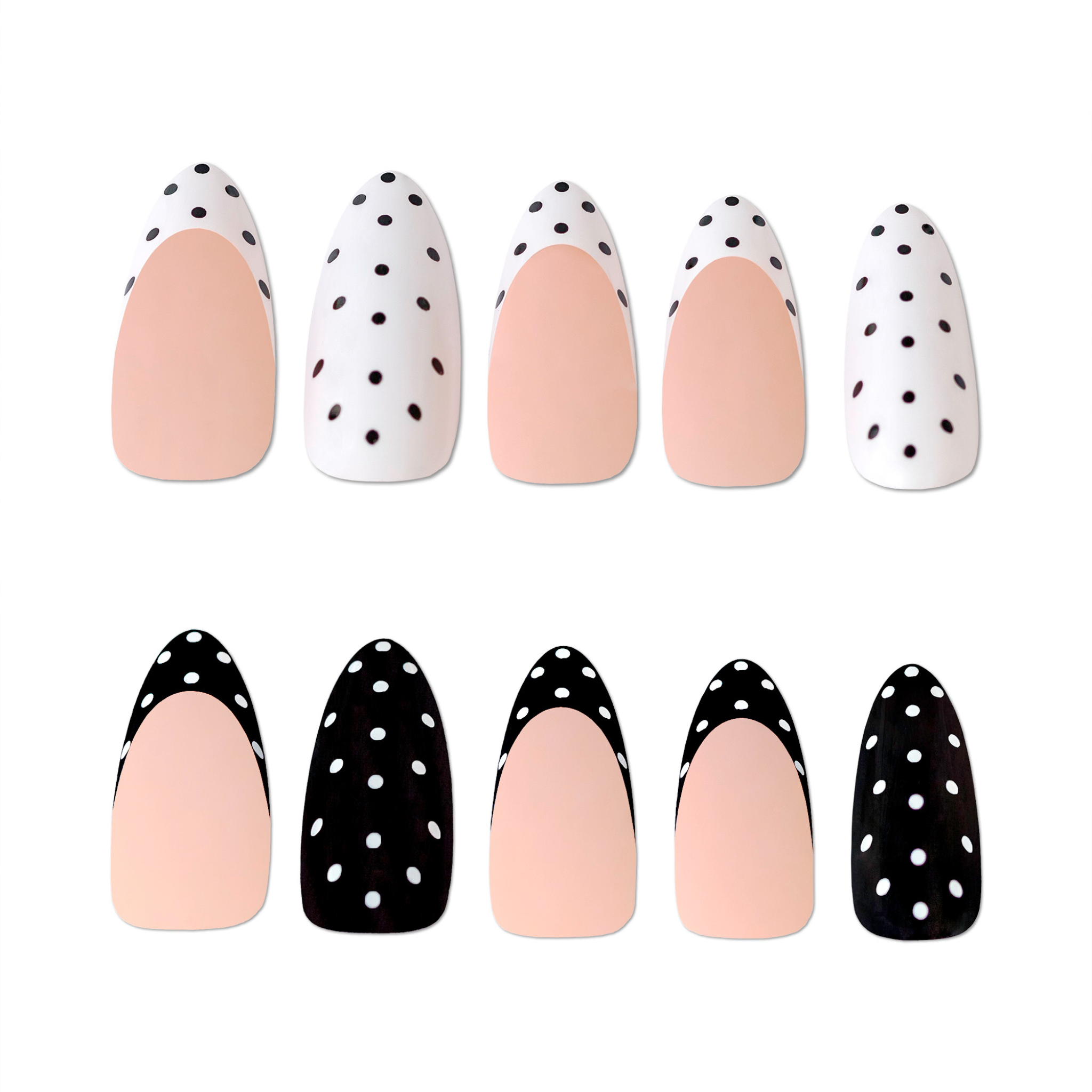 paintlab-polka-dot-couture-almond-press-on-nails-fashion-forward-french-tips image 3