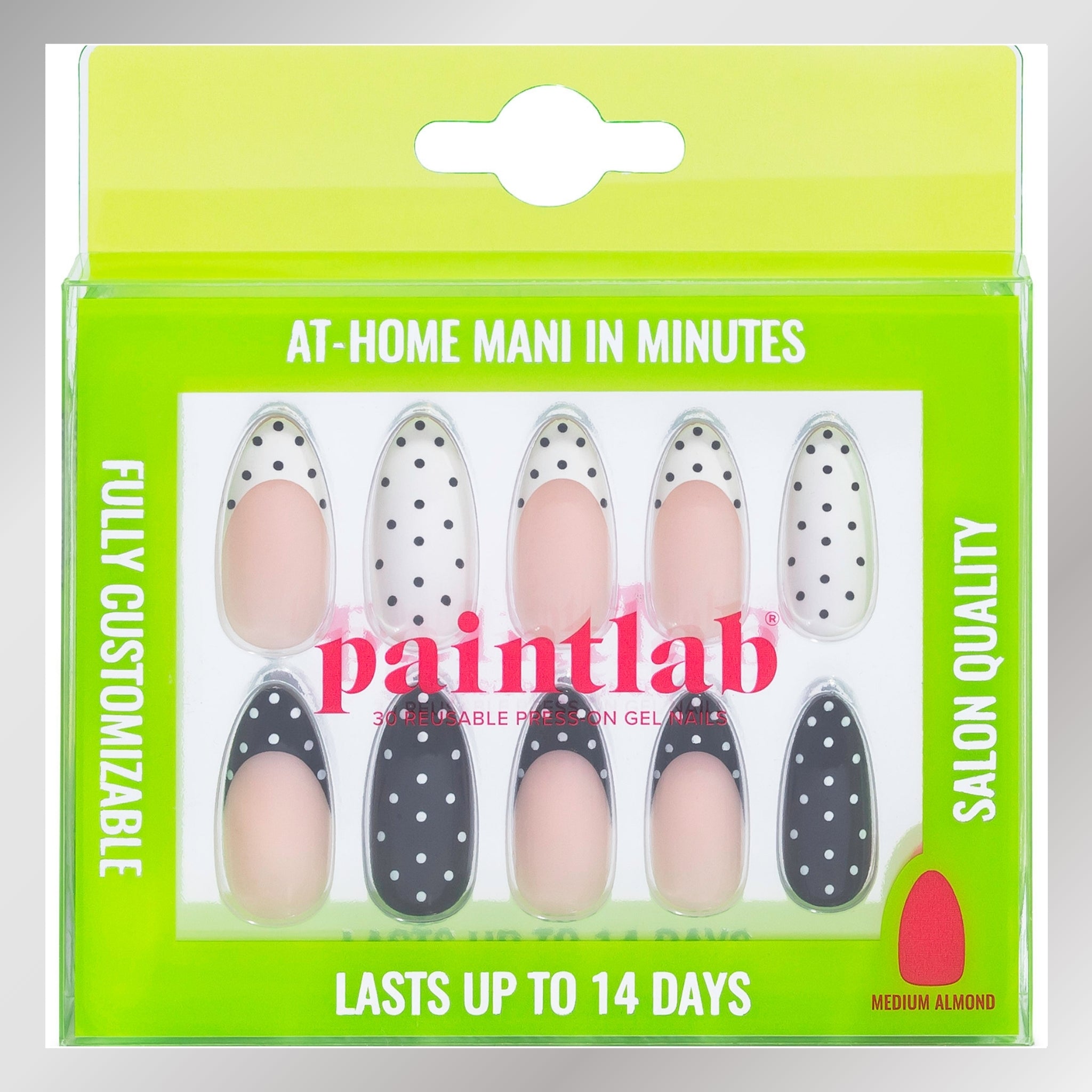 paintlab-polka-dot-couture-almond-press-on-nails-fashion-forward-french-tips image 1