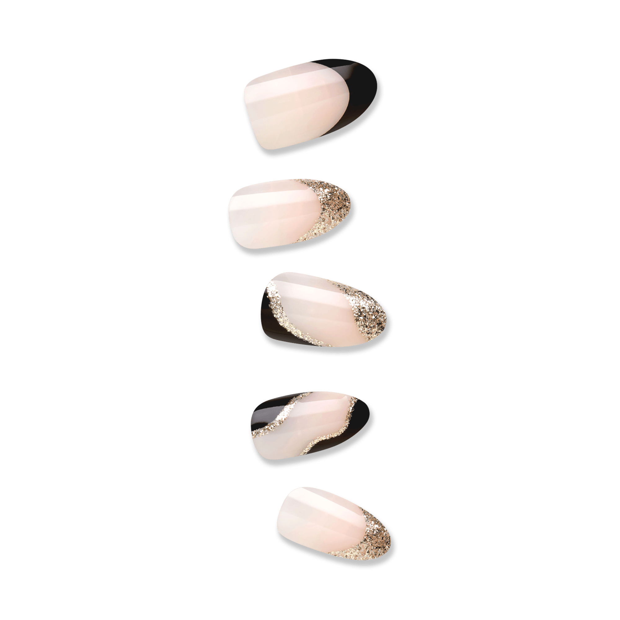 impress-french-no-glue-fake-press-on-nails-illusion-black-medium-almond-french-m image 1