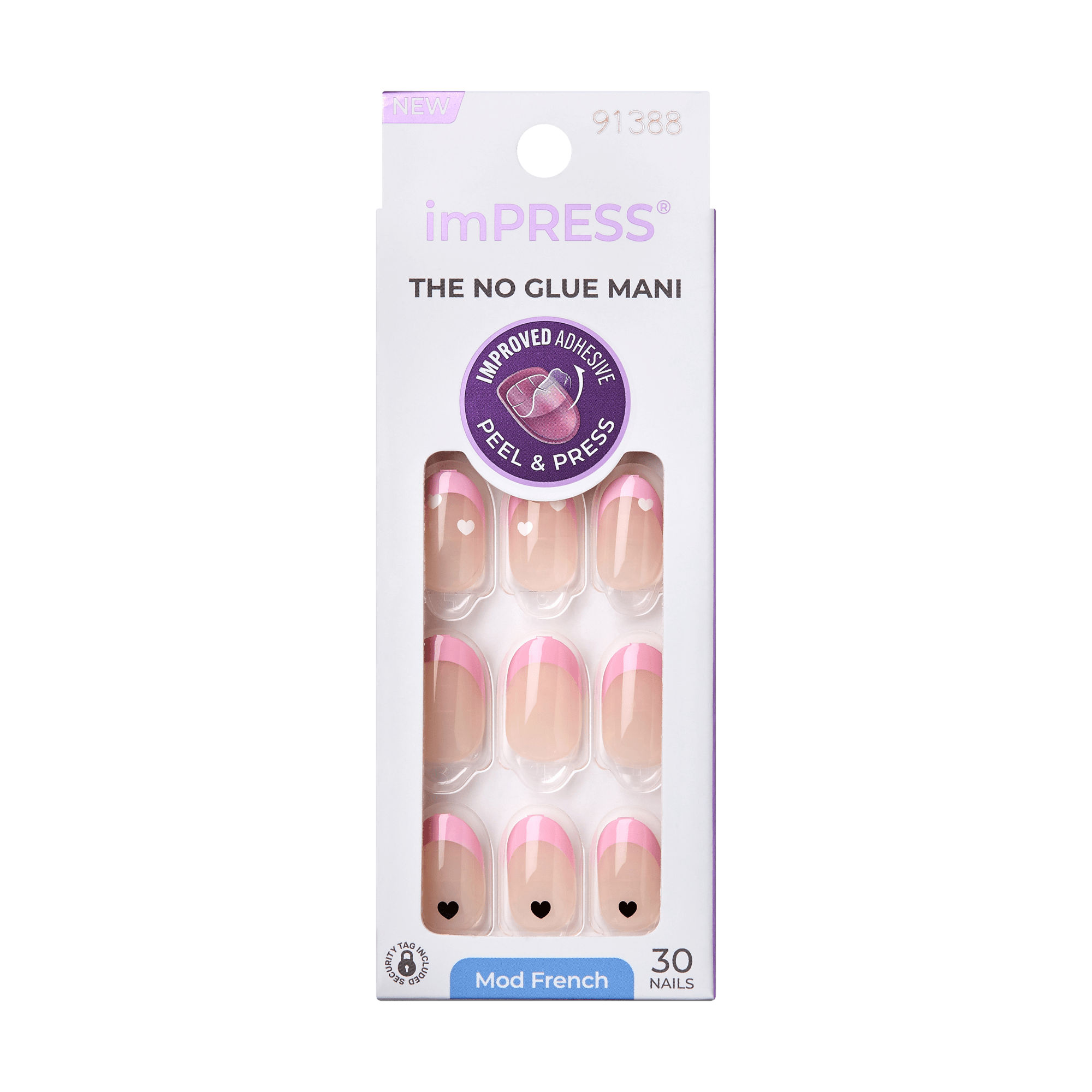 impress-french-no-glue-press-on-nails-ditto-pink-french-tips-short-oval-30-nails image 6