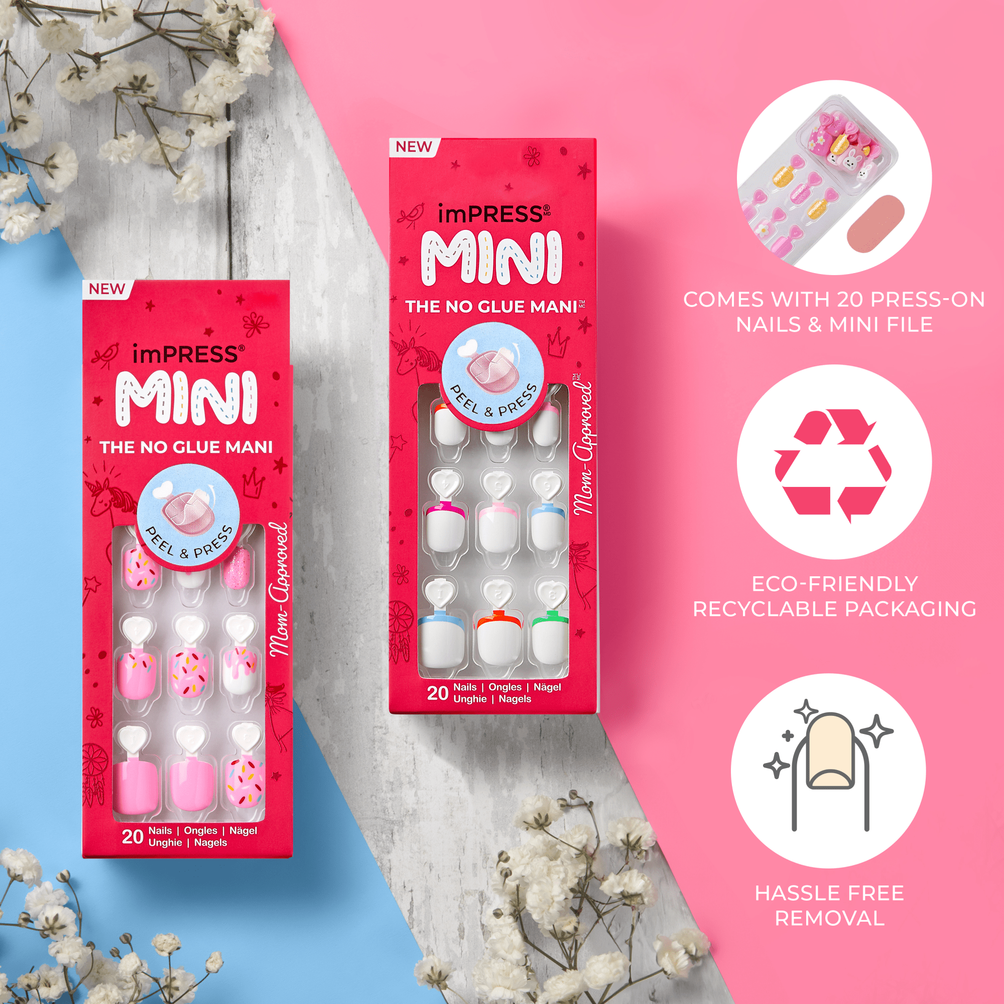 impress-kids-fairy-song-press-on-nails-pink-squoval-20-nails image 8