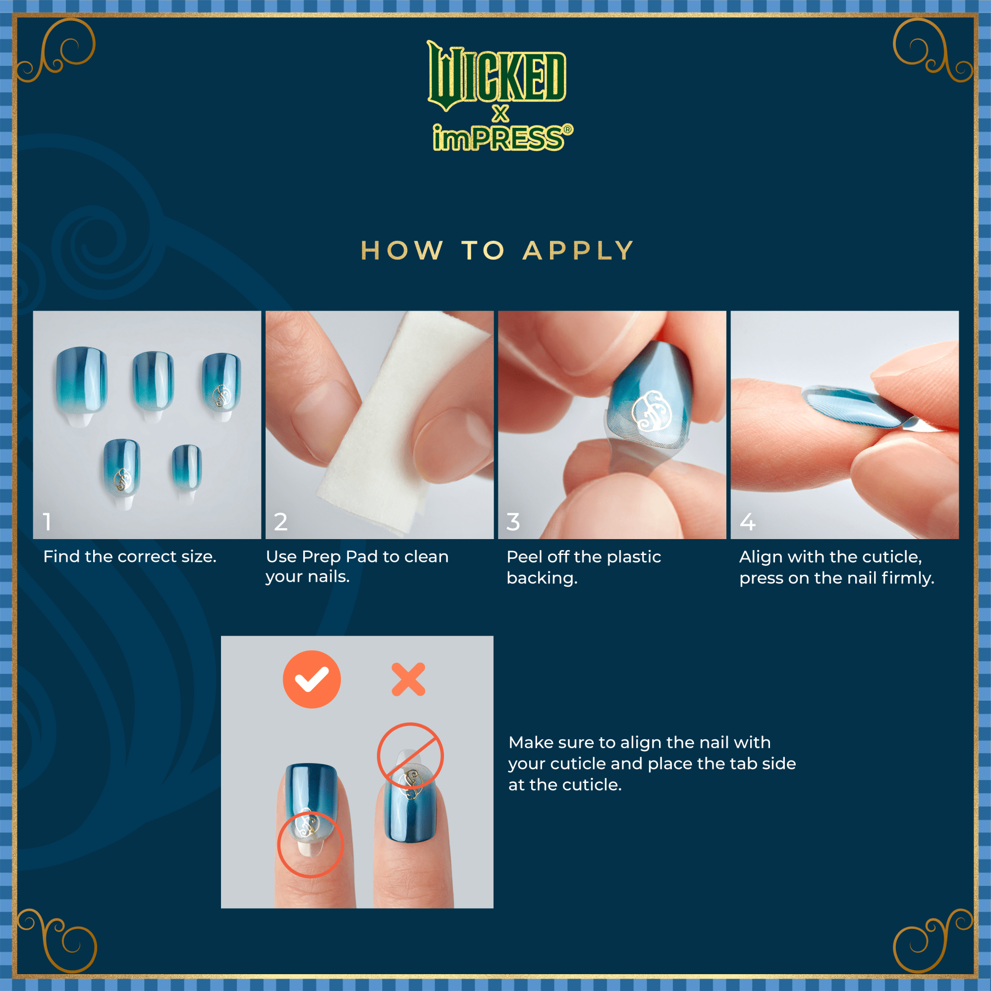 impress-wicked-x-impress-always-been-green-press-on-nails-green-french-tip-mediu image 7