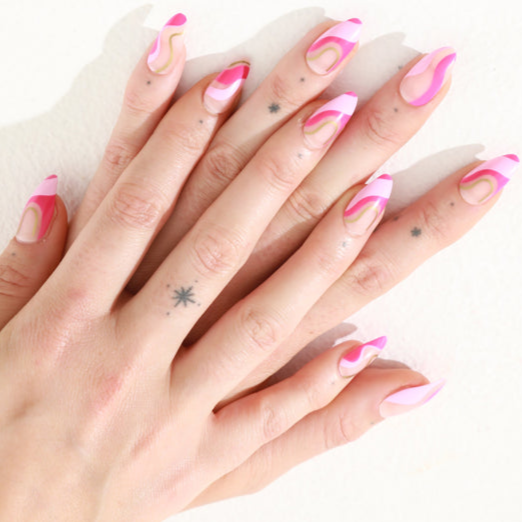 paintlab-pink-sherbert-almond-press-on-nails image 2