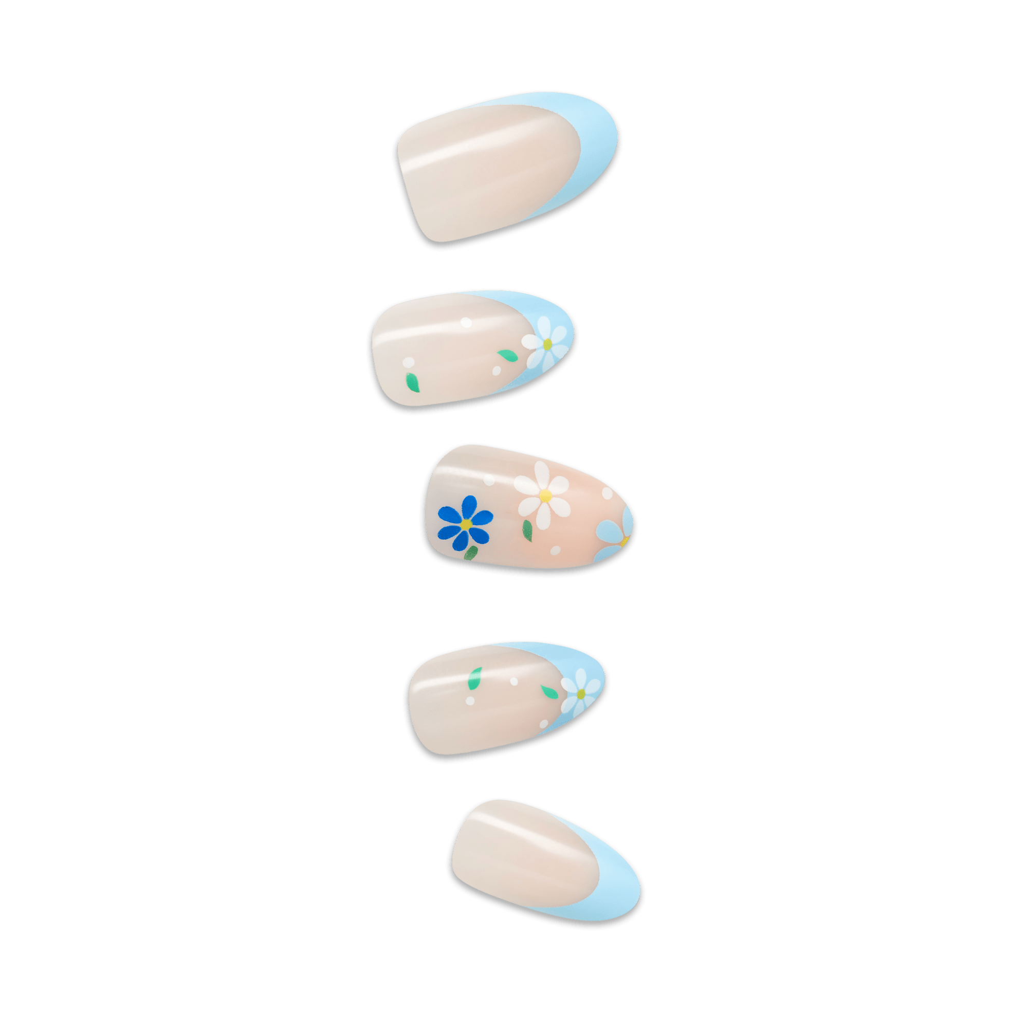 impress-design-no-glue-fake-press-on-nails-golden-nest-pastel-blue-french-floral image 1
