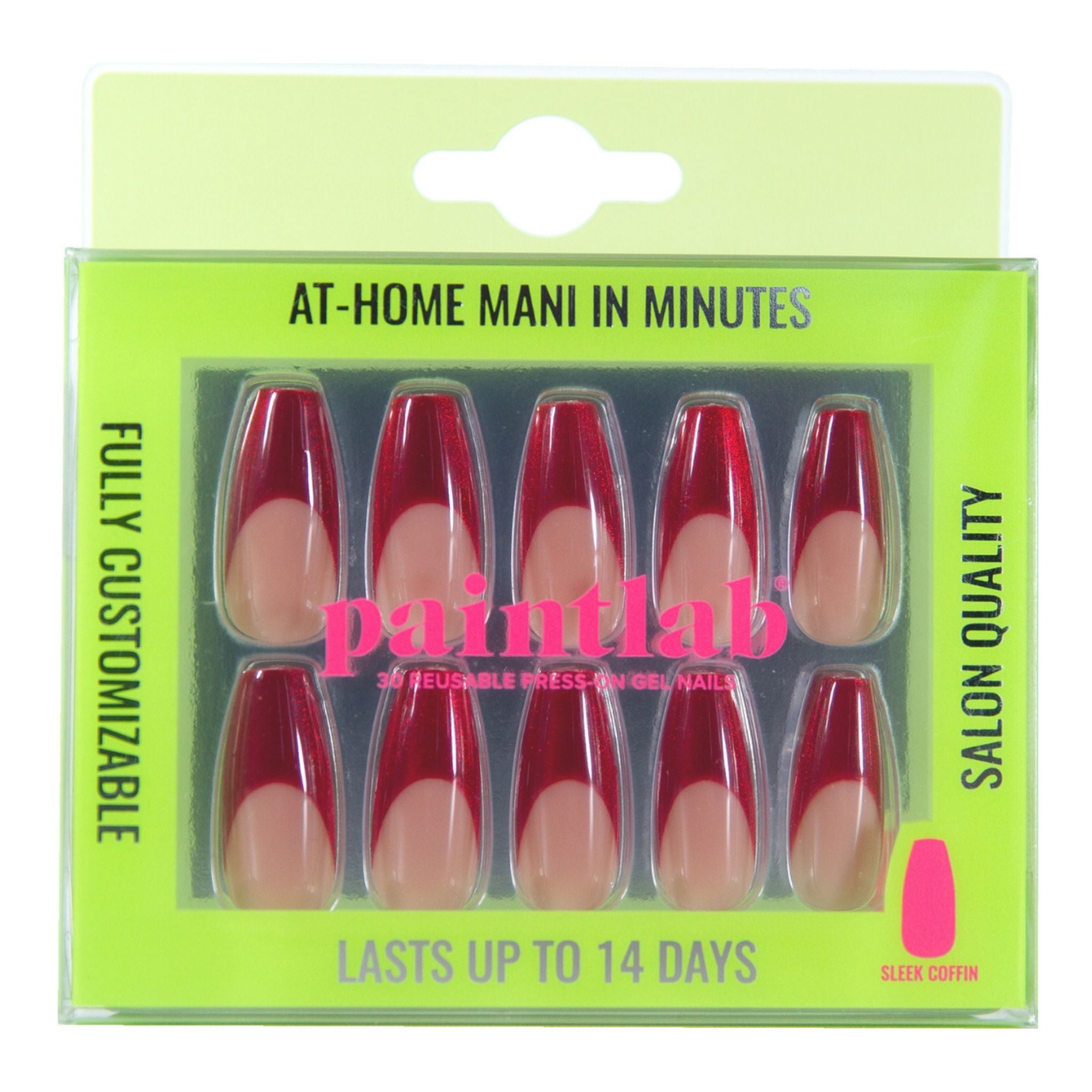 paintlab-red-chrome-coffin-sleek-press-on-nails image 1
