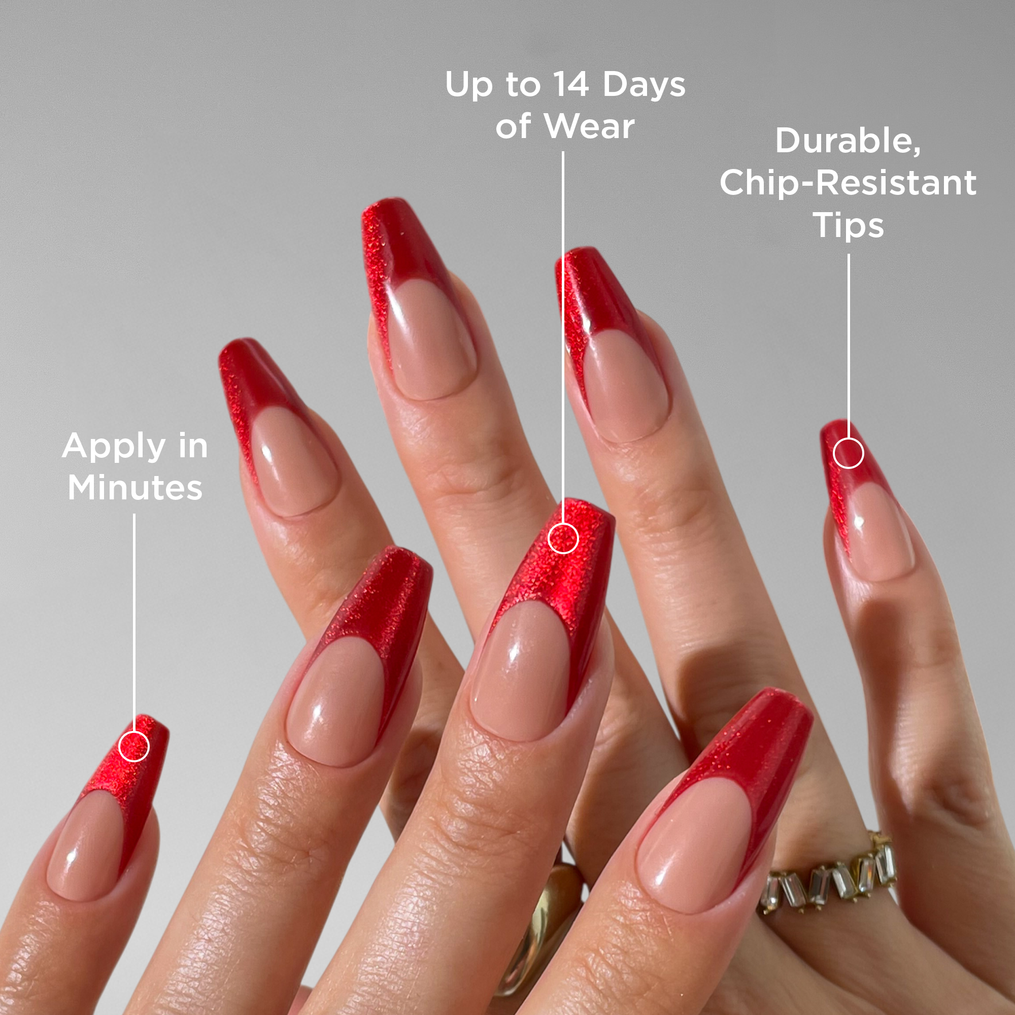 paintlab-red-chrome-coffin-sleek-press-on-nails image 2